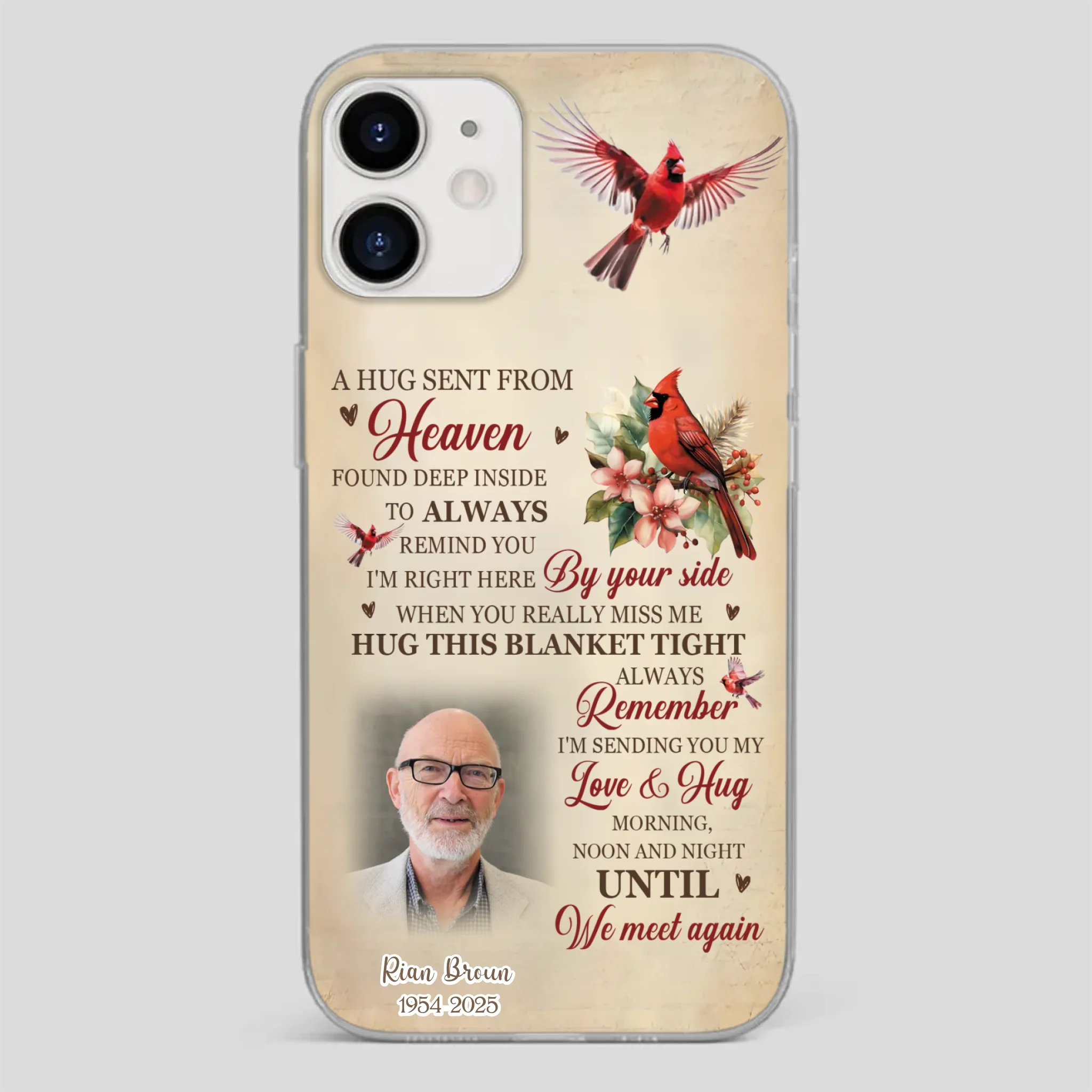 “A Hug Sent From Heaven” Grandpa Memorial Phone Case – Forever in My Heart - 89Prints