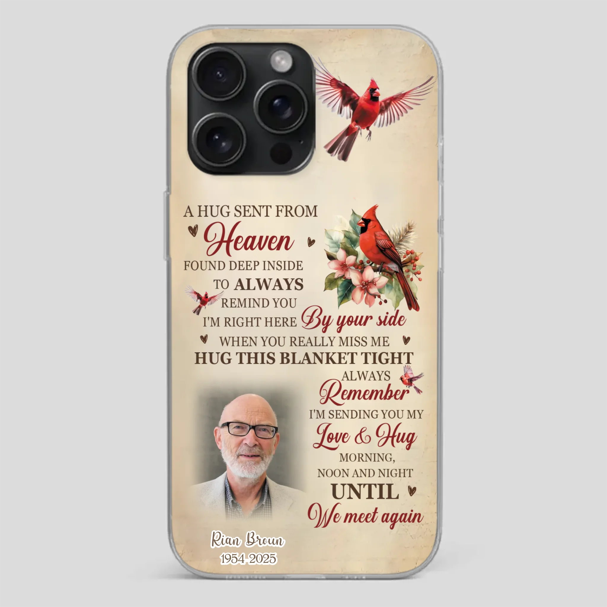 “A Hug Sent From Heaven” Grandpa Memorial Phone Case – Forever in My Heart - 89Prints