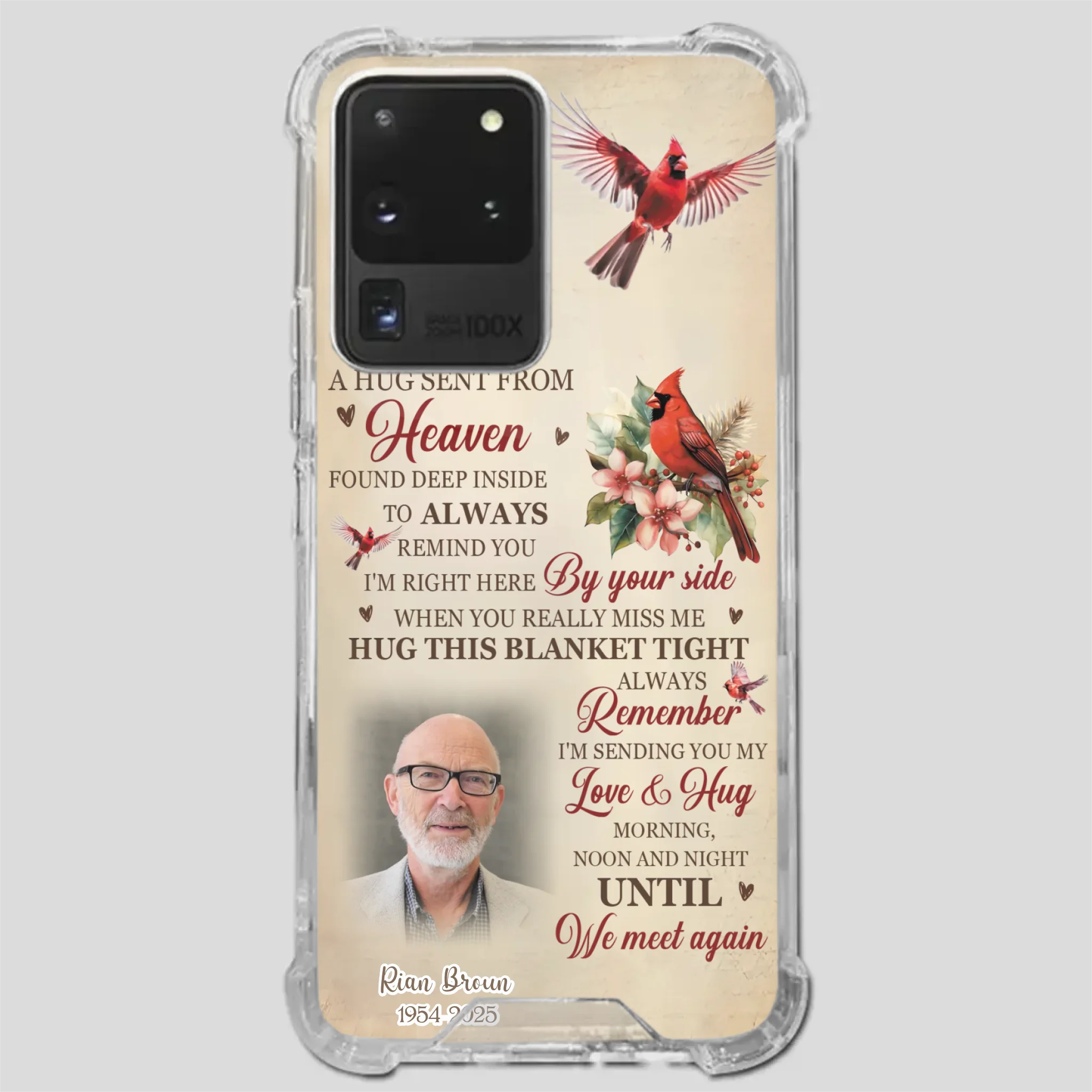 “A Hug Sent From Heaven” Grandpa Memorial Phone Case – Forever in My Heart - 89Prints