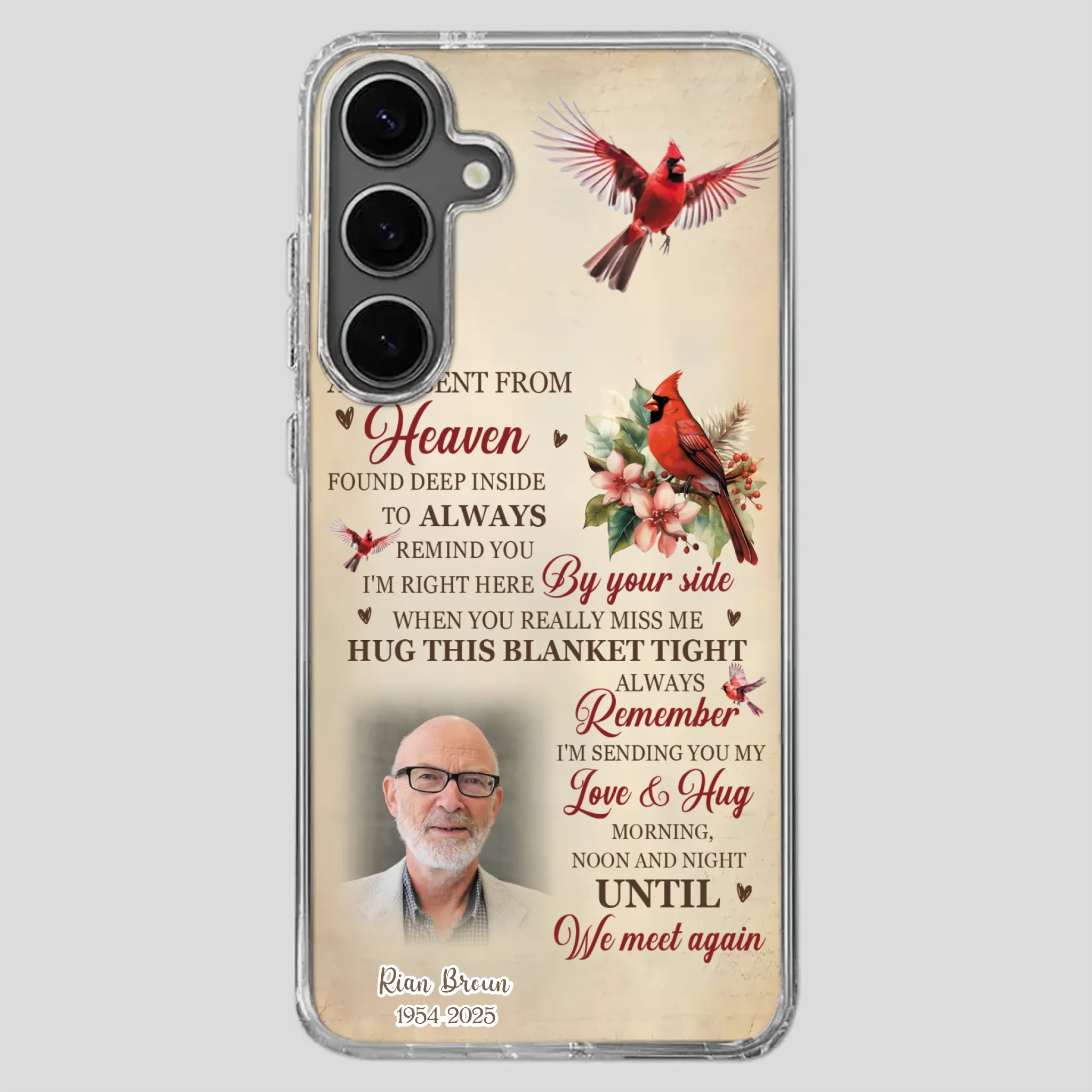 “A Hug Sent From Heaven” Grandpa Memorial Phone Case – Forever in My Heart - 89Prints