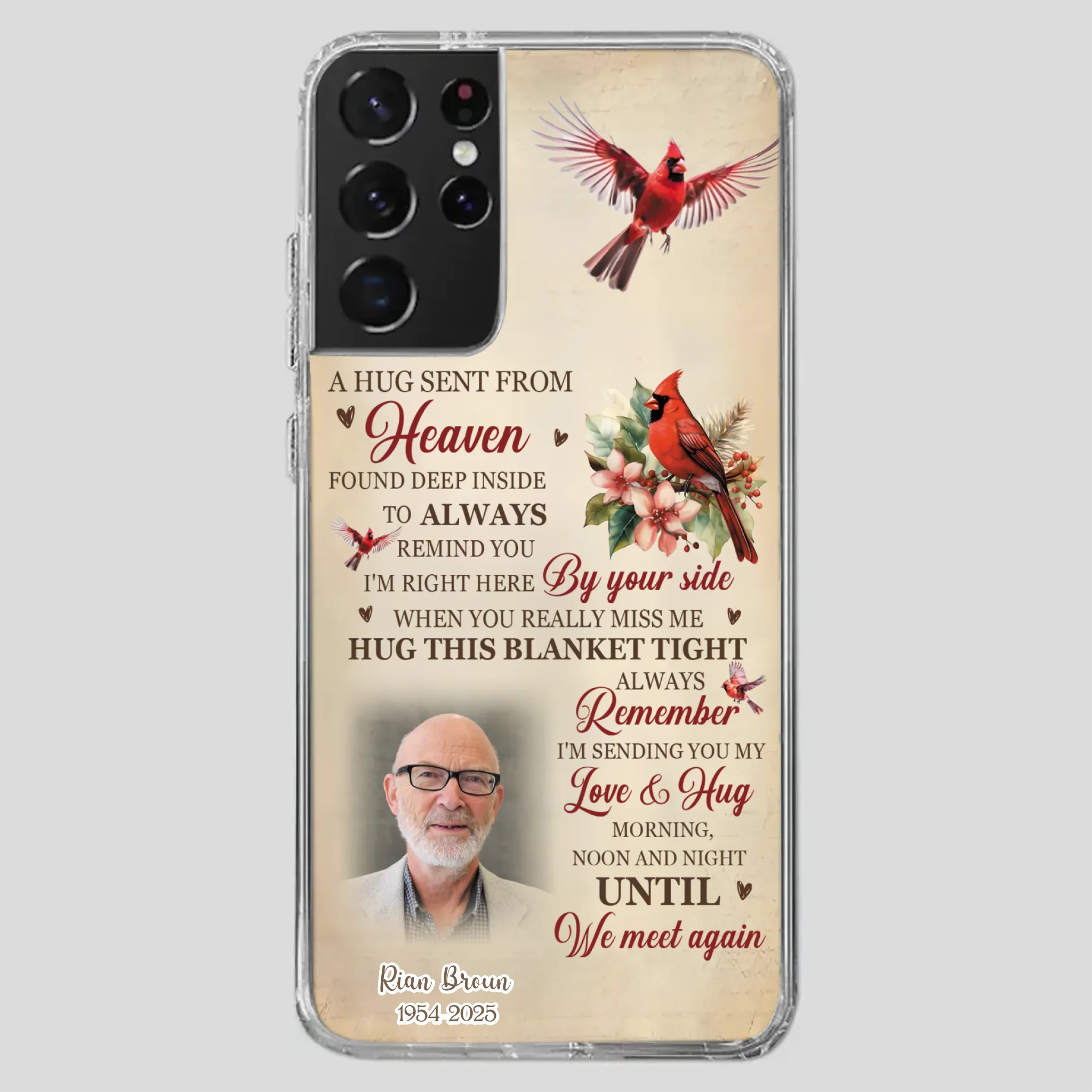 “A Hug Sent From Heaven” Grandpa Memorial Phone Case – Forever in My Heart - 89Prints