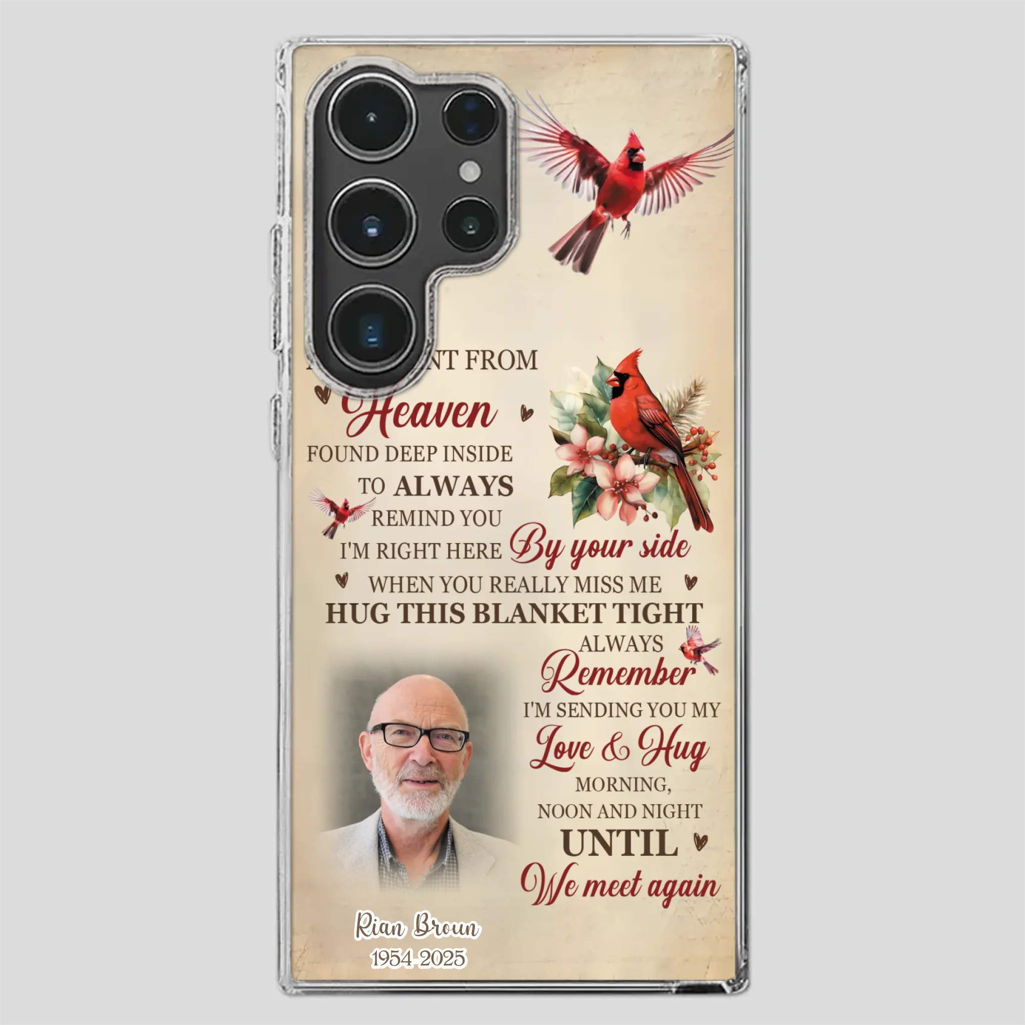 “A Hug Sent From Heaven” Grandpa Memorial Phone Case – Forever in My Heart - 89Prints