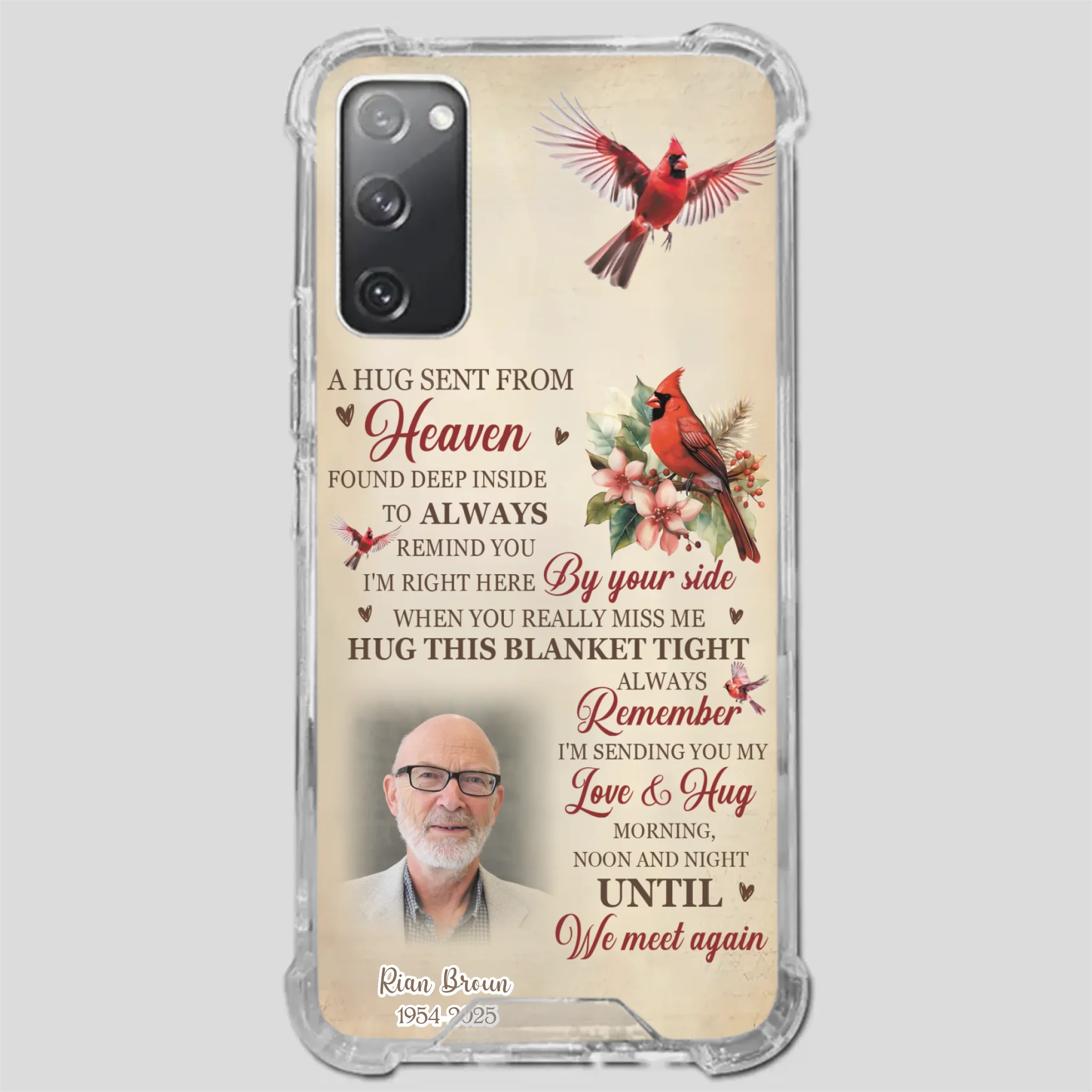 “A Hug Sent From Heaven” Grandpa Memorial Phone Case – Forever in My Heart - 89Prints