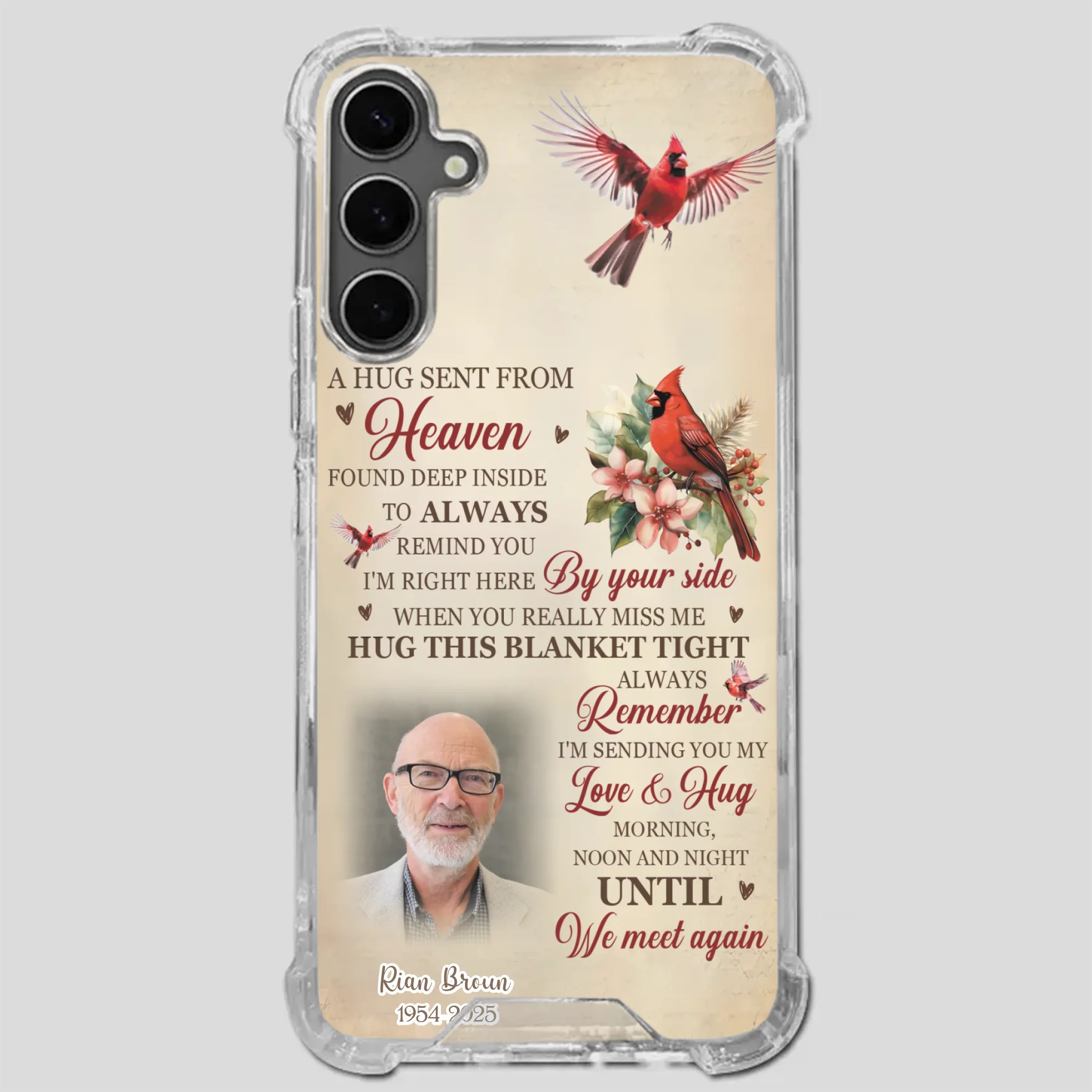 “A Hug Sent From Heaven” Grandpa Memorial Phone Case – Forever in My Heart - 89Prints
