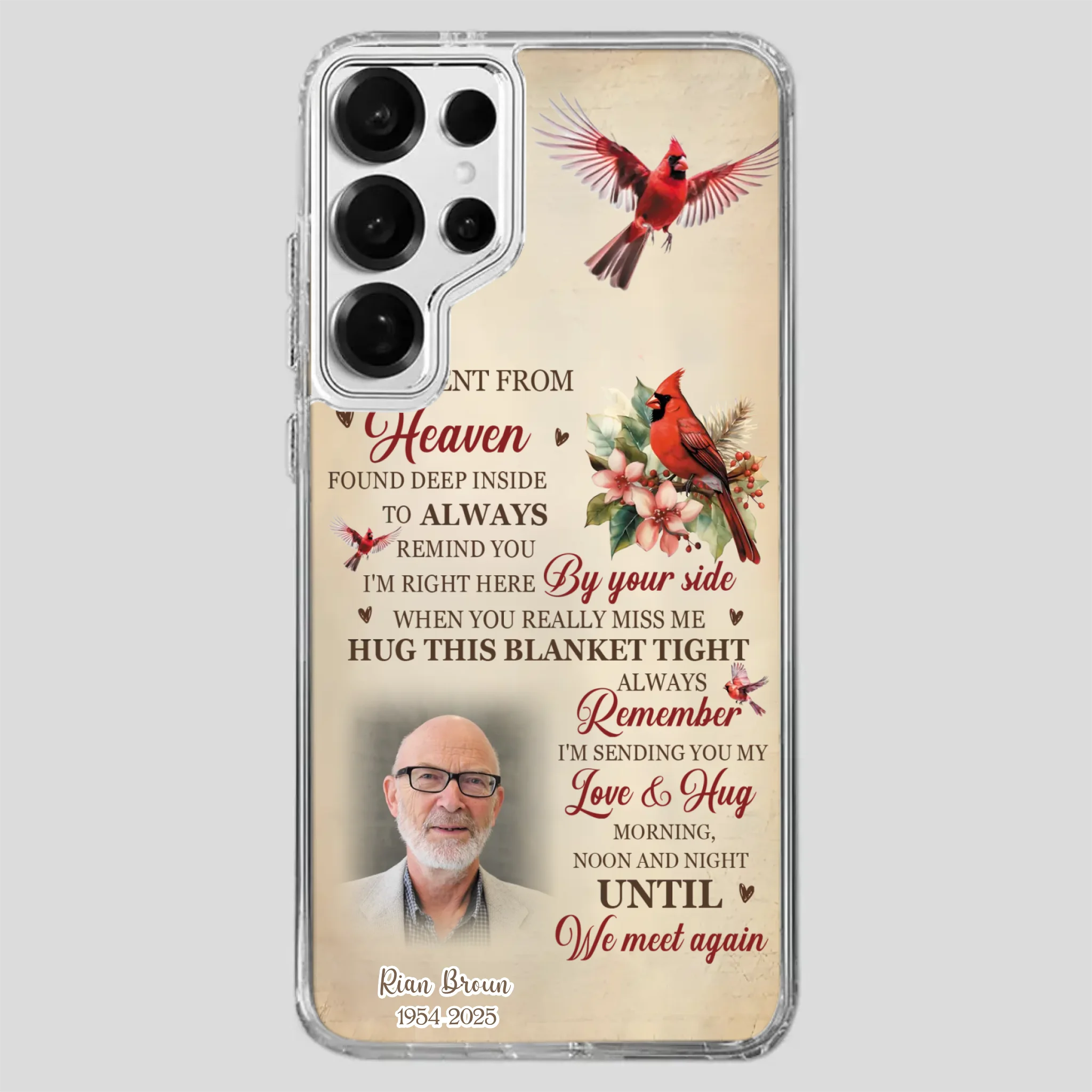 “A Hug Sent From Heaven” Grandpa Memorial Phone Case – Forever in My Heart - 89Prints