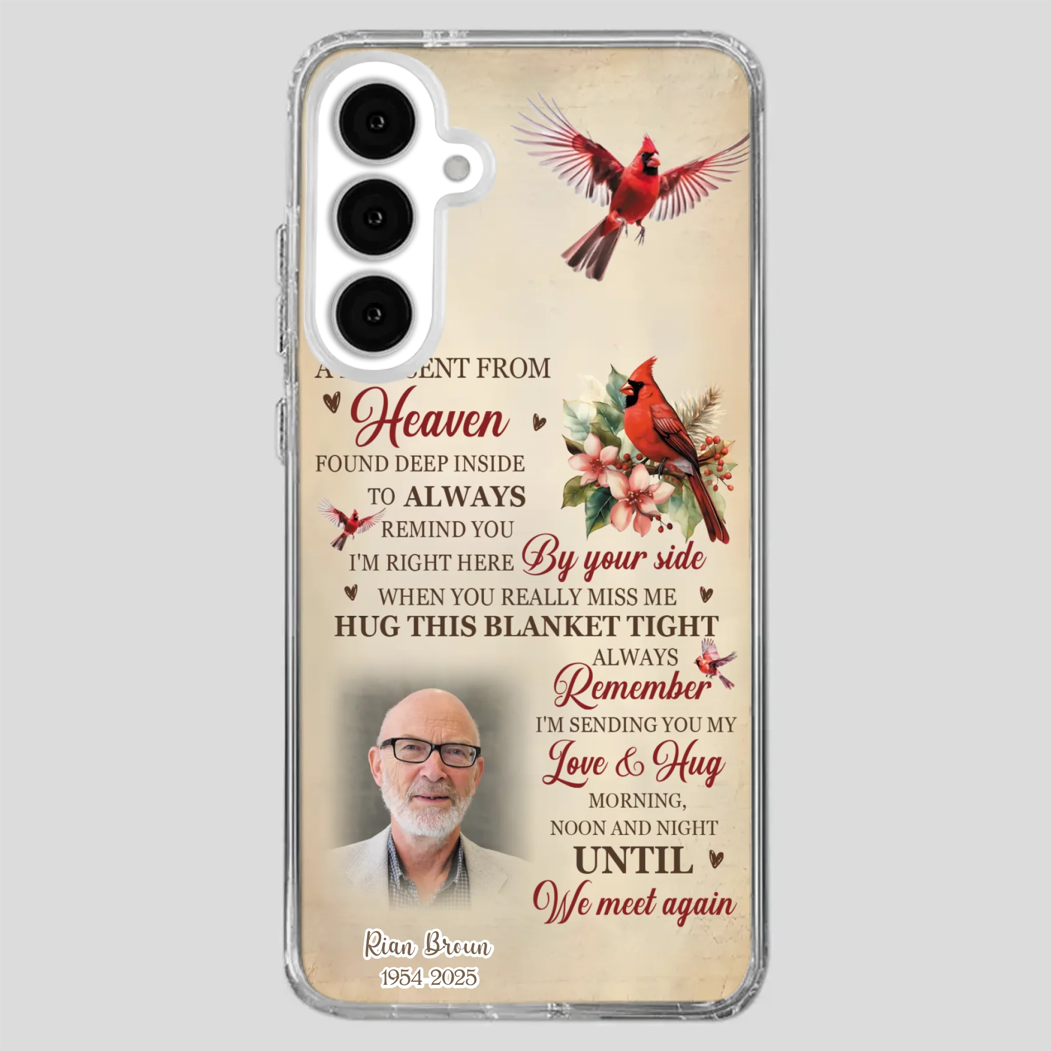 “A Hug Sent From Heaven” Grandpa Memorial Phone Case – Forever in My Heart - 89Prints