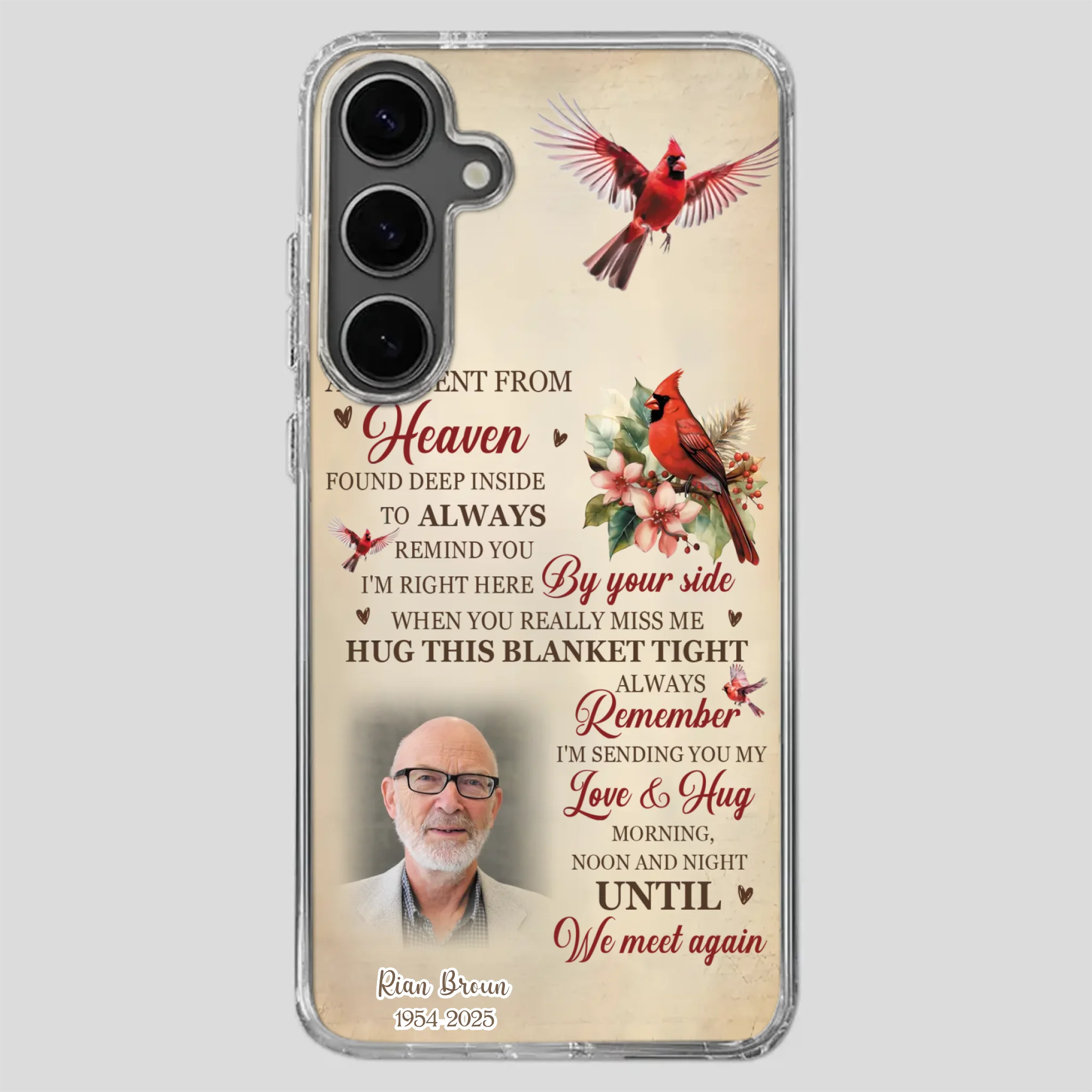 “A Hug Sent From Heaven” Grandpa Memorial Phone Case – Forever in My Heart - 89Prints