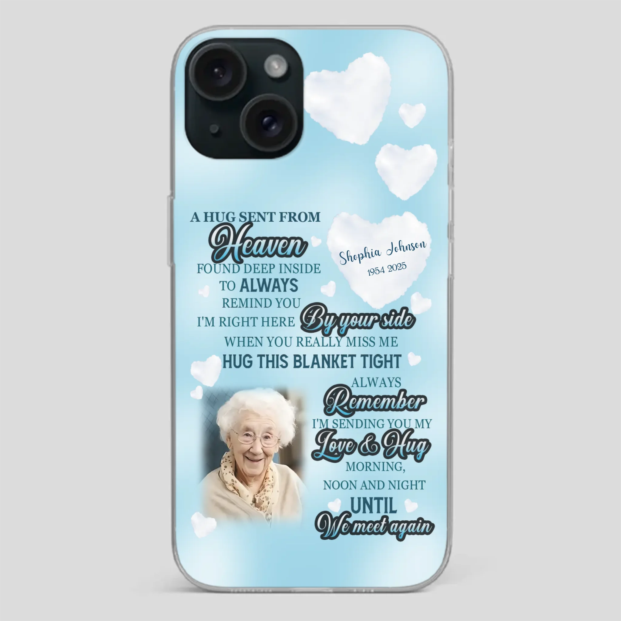 “A Hug Sent From Heaven” Grandma Memorial Case – Forever Loved, Never Forgotten - 89Prints