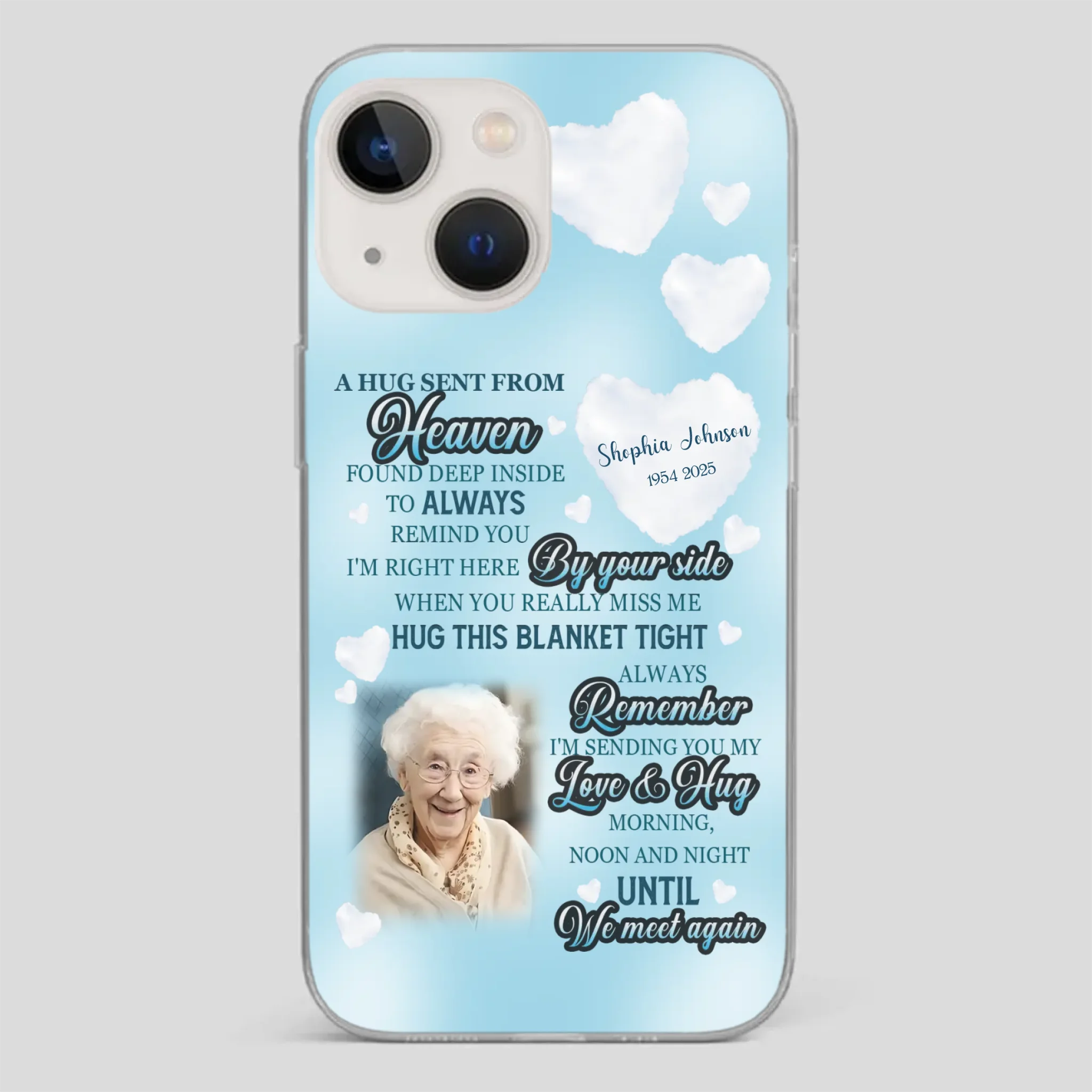 “A Hug Sent From Heaven” Grandma Memorial Case – Forever Loved, Never Forgotten - 89Prints