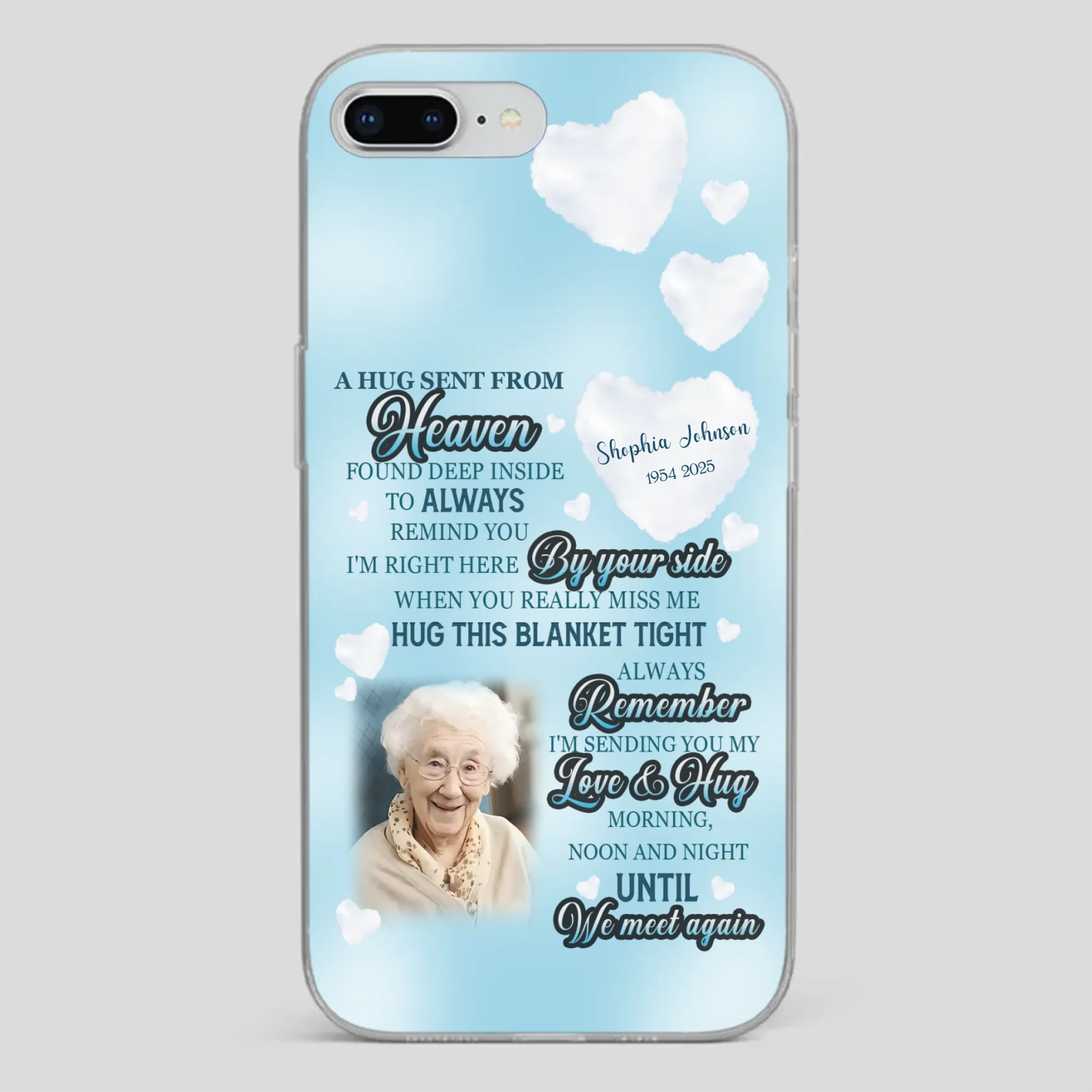 “A Hug Sent From Heaven” Grandma Memorial Case – Forever Loved, Never Forgotten - 89Prints