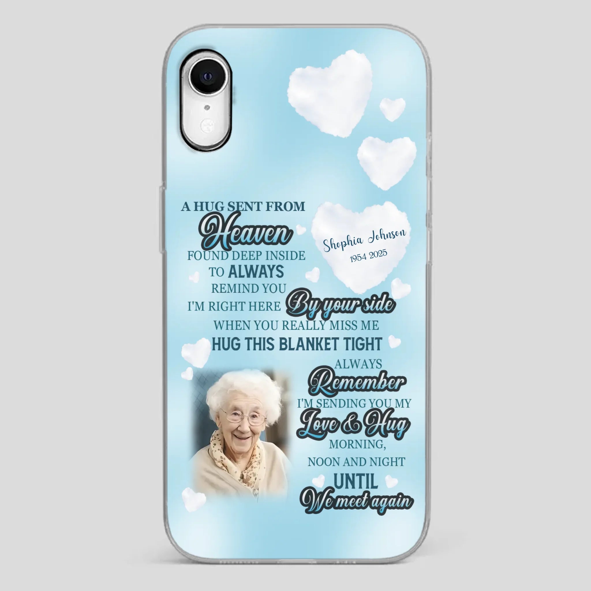 “A Hug Sent From Heaven” Grandma Memorial Case – Forever Loved, Never Forgotten - 89Prints