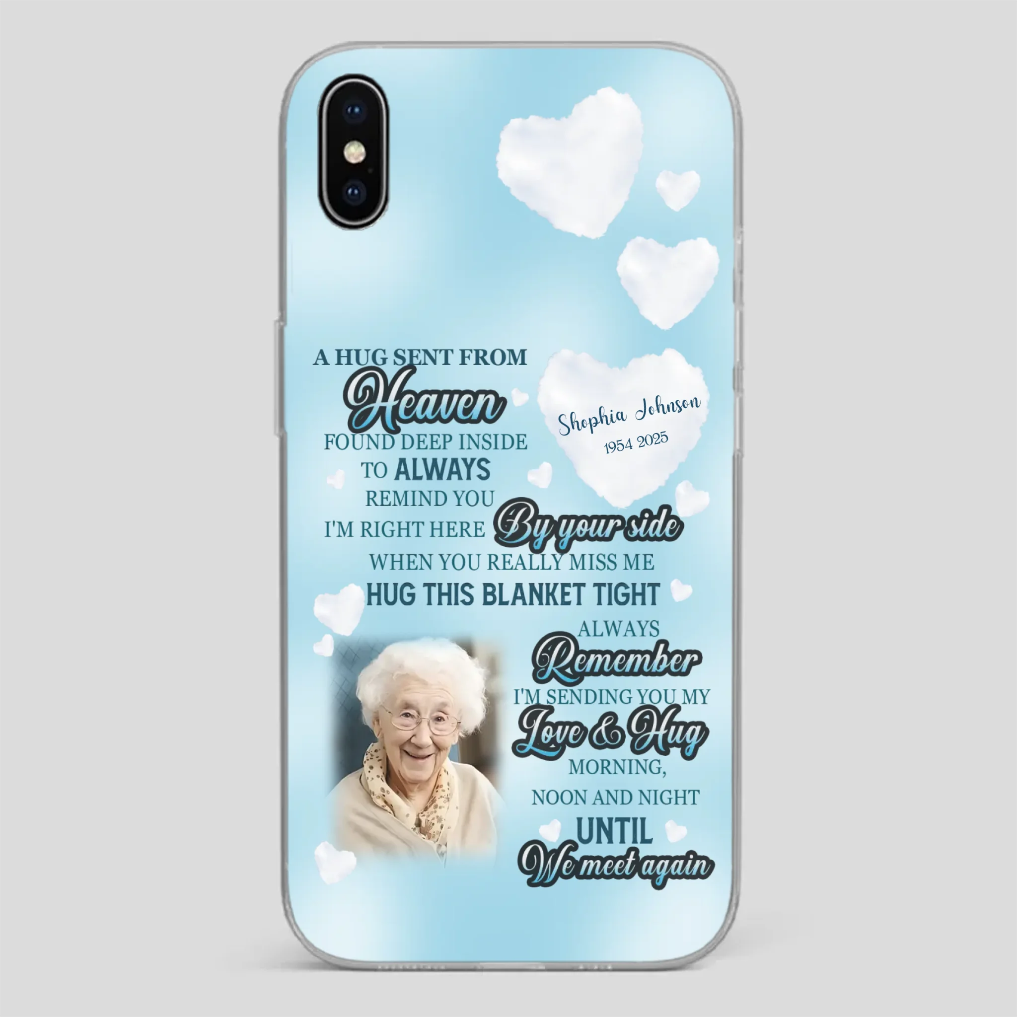 “A Hug Sent From Heaven” Grandma Memorial Case – Forever Loved, Never Forgotten - 89Prints