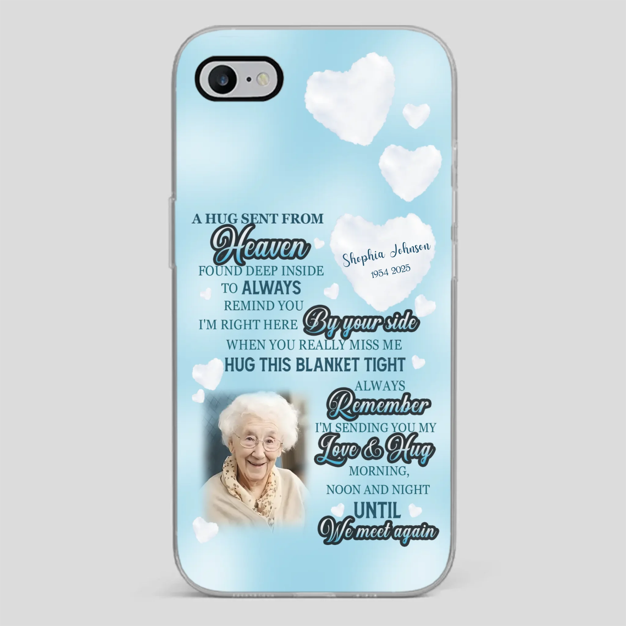 “A Hug Sent From Heaven” Grandma Memorial Case – Forever Loved, Never Forgotten - 89Prints