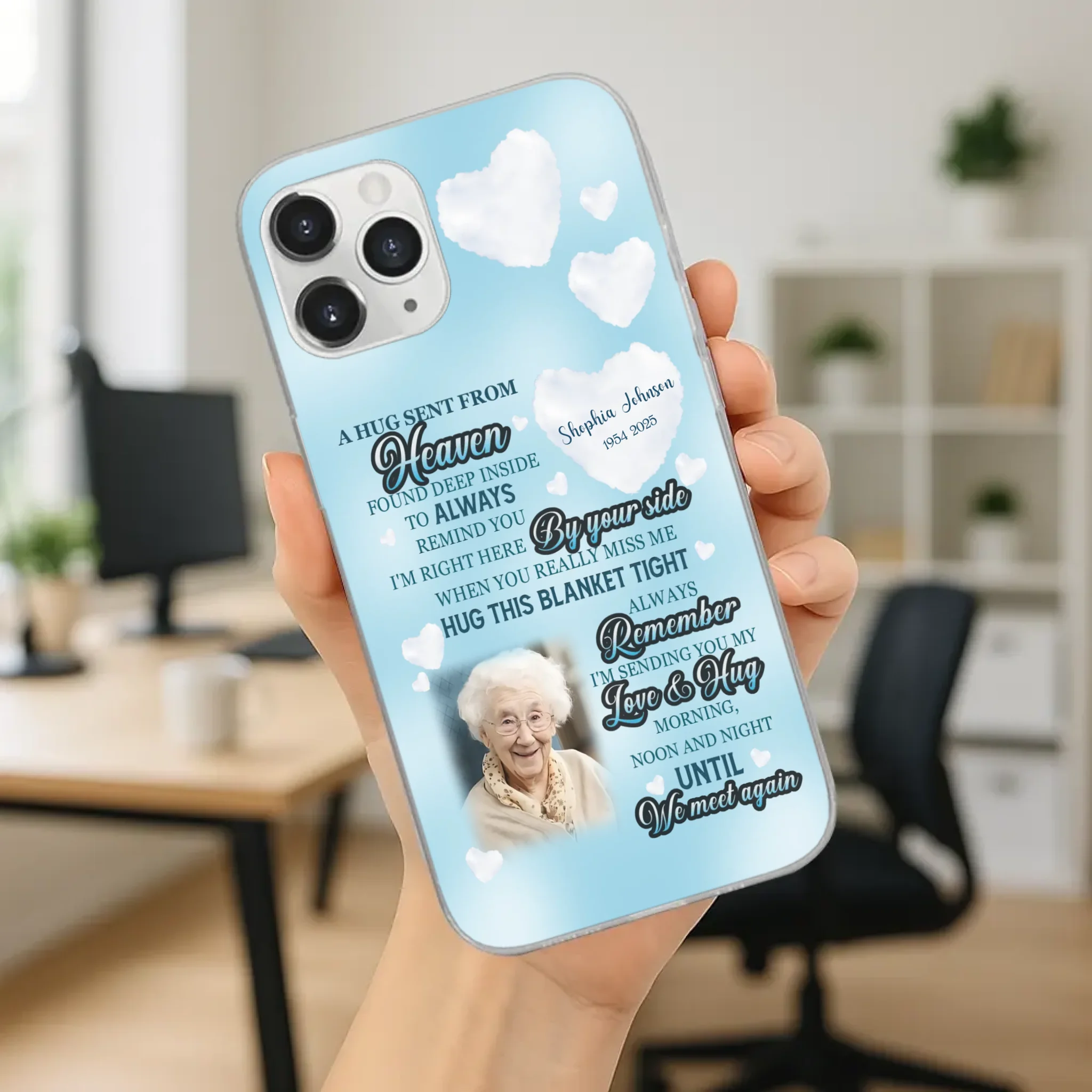 “A Hug Sent From Heaven” Grandma Memorial Case – Forever Loved, Never Forgotten - 89Prints