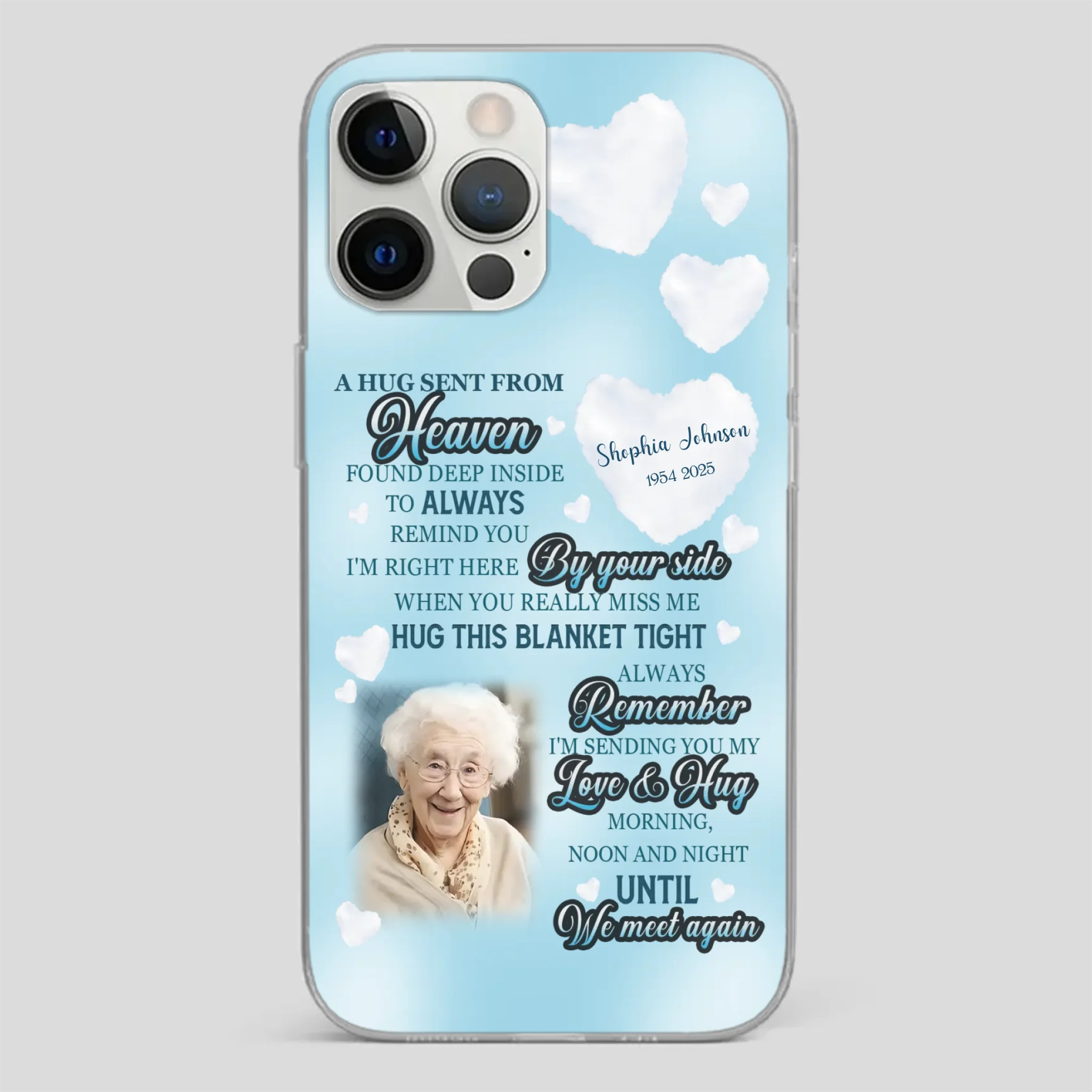 “A Hug Sent From Heaven” Grandma Memorial Case – Forever Loved, Never Forgotten - 89Prints