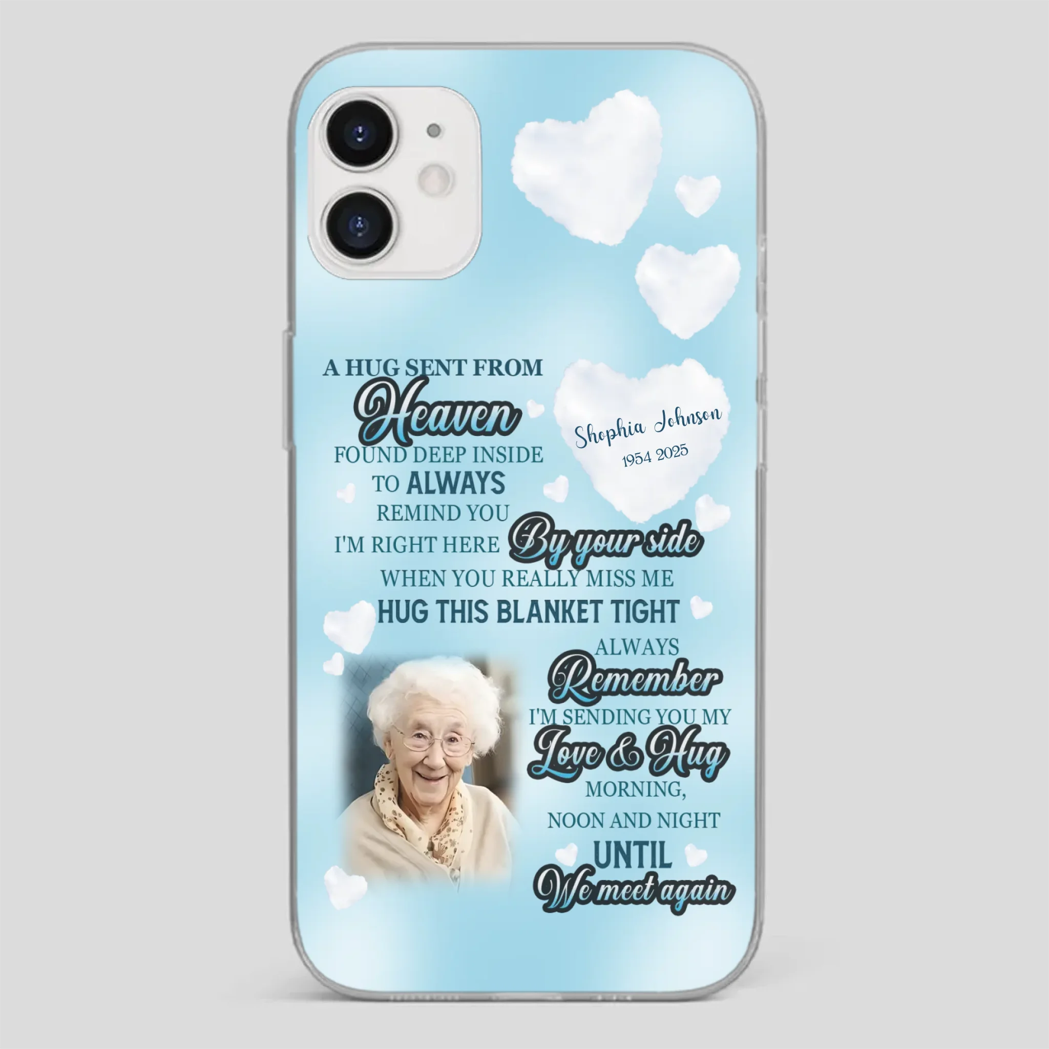 “A Hug Sent From Heaven” Grandma Memorial Case – Forever Loved, Never Forgotten - 89Prints