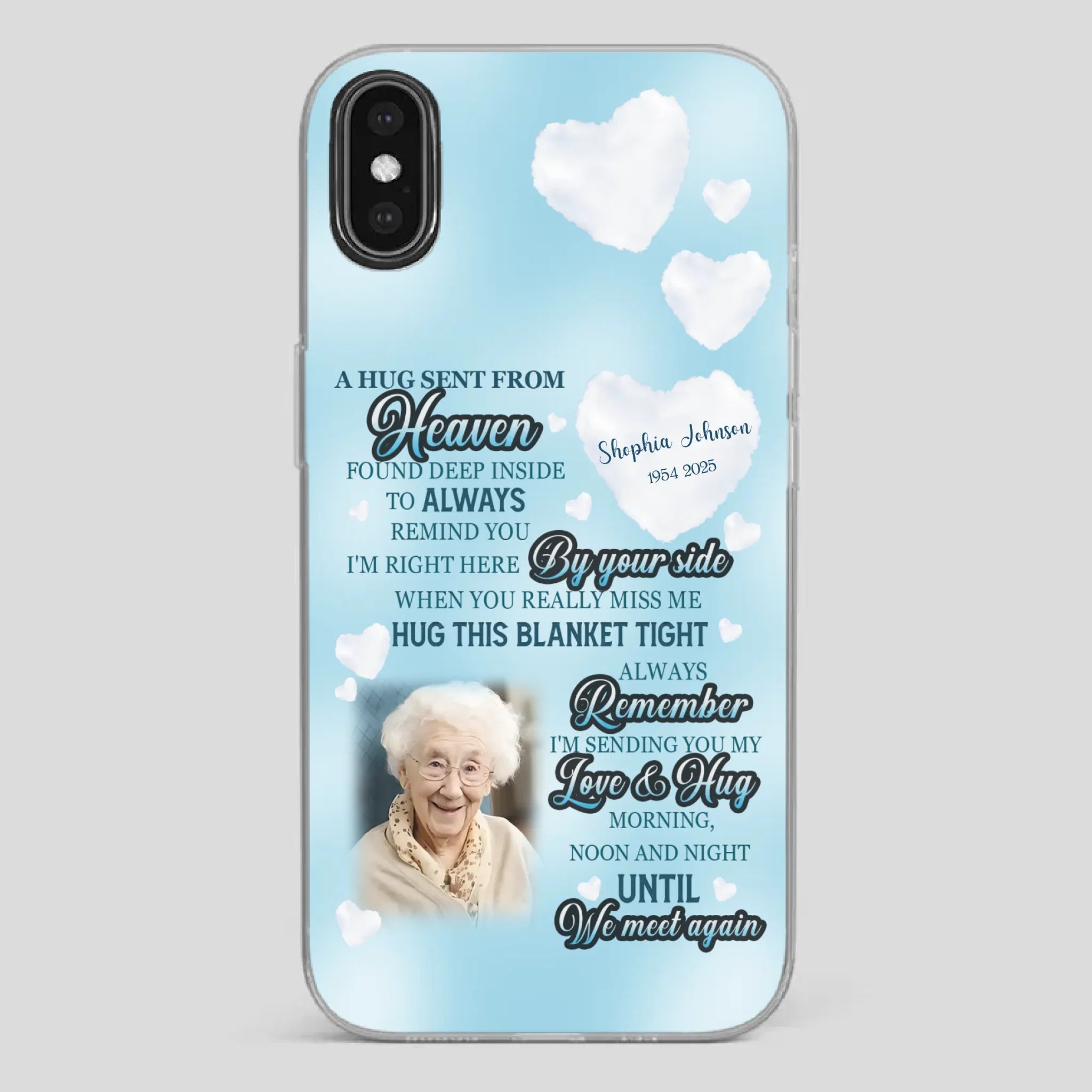 “A Hug Sent From Heaven” Grandma Memorial Case – Forever Loved, Never Forgotten - 89Prints