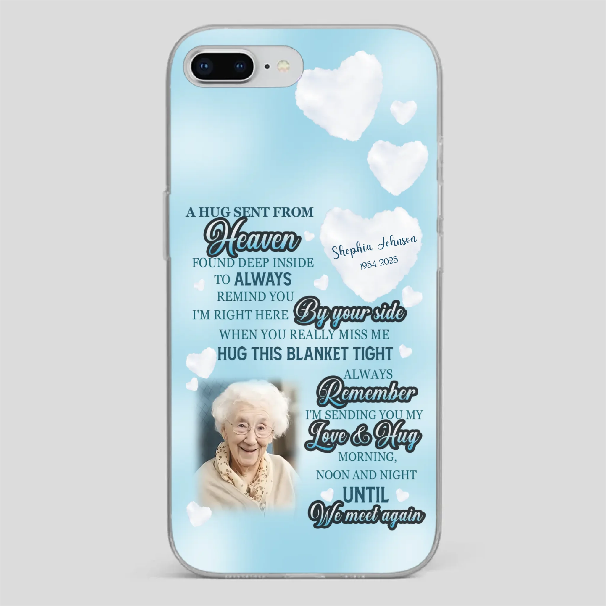 “A Hug Sent From Heaven” Grandma Memorial Case – Forever Loved, Never Forgotten - 89Prints