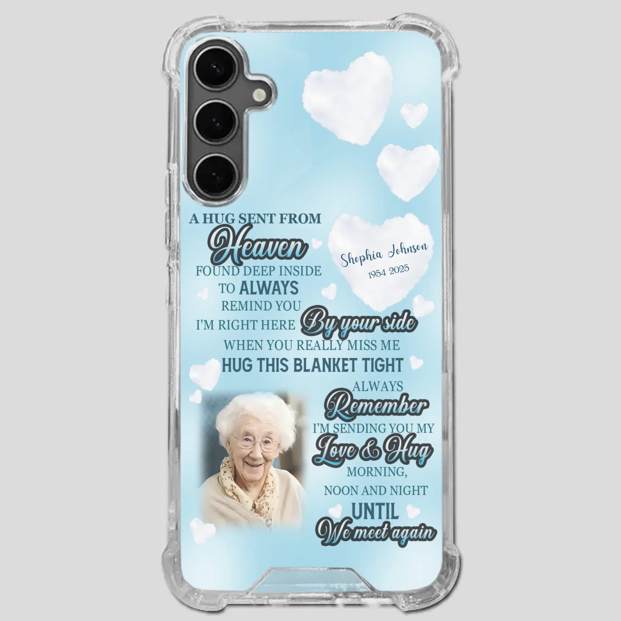 “A Hug Sent From Heaven” Grandma Memorial Case – Forever Loved, Never Forgotten - 89Prints
