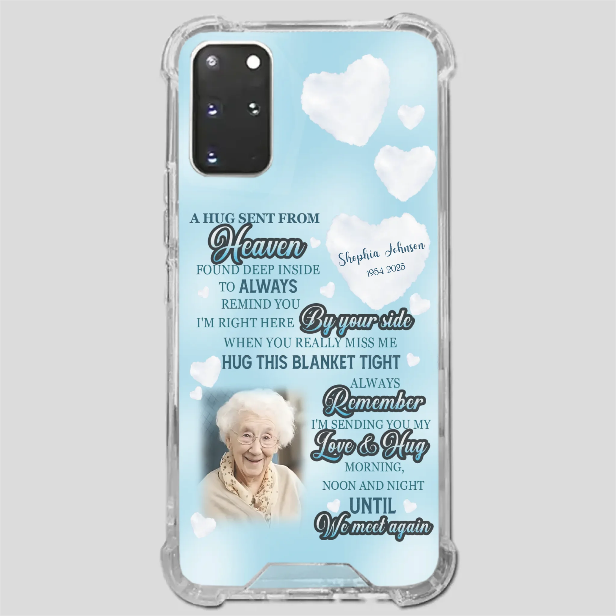 “A Hug Sent From Heaven” Grandma Memorial Case – Forever Loved, Never Forgotten - 89Prints