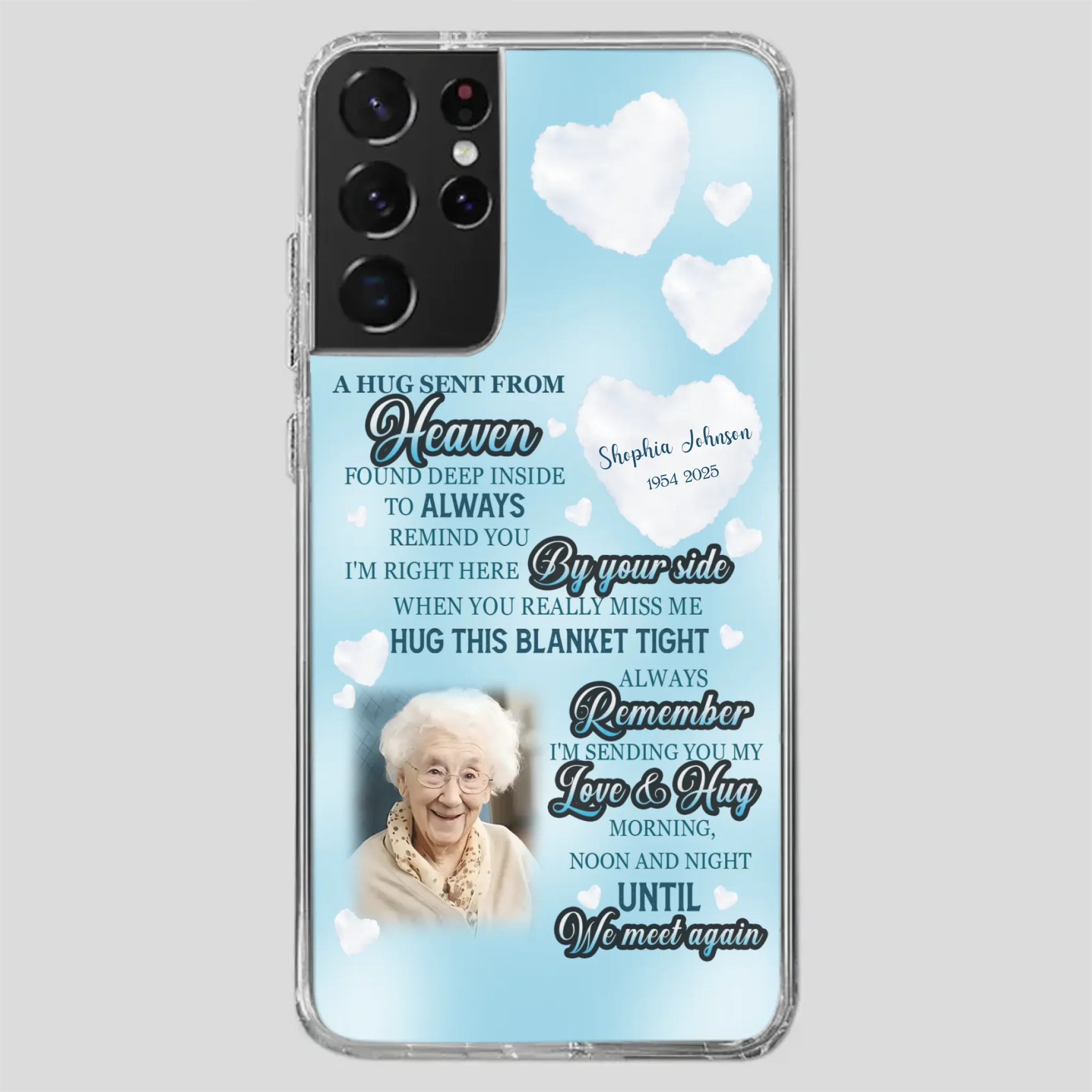 “A Hug Sent From Heaven” Grandma Memorial Case – Forever Loved, Never Forgotten - 89Prints