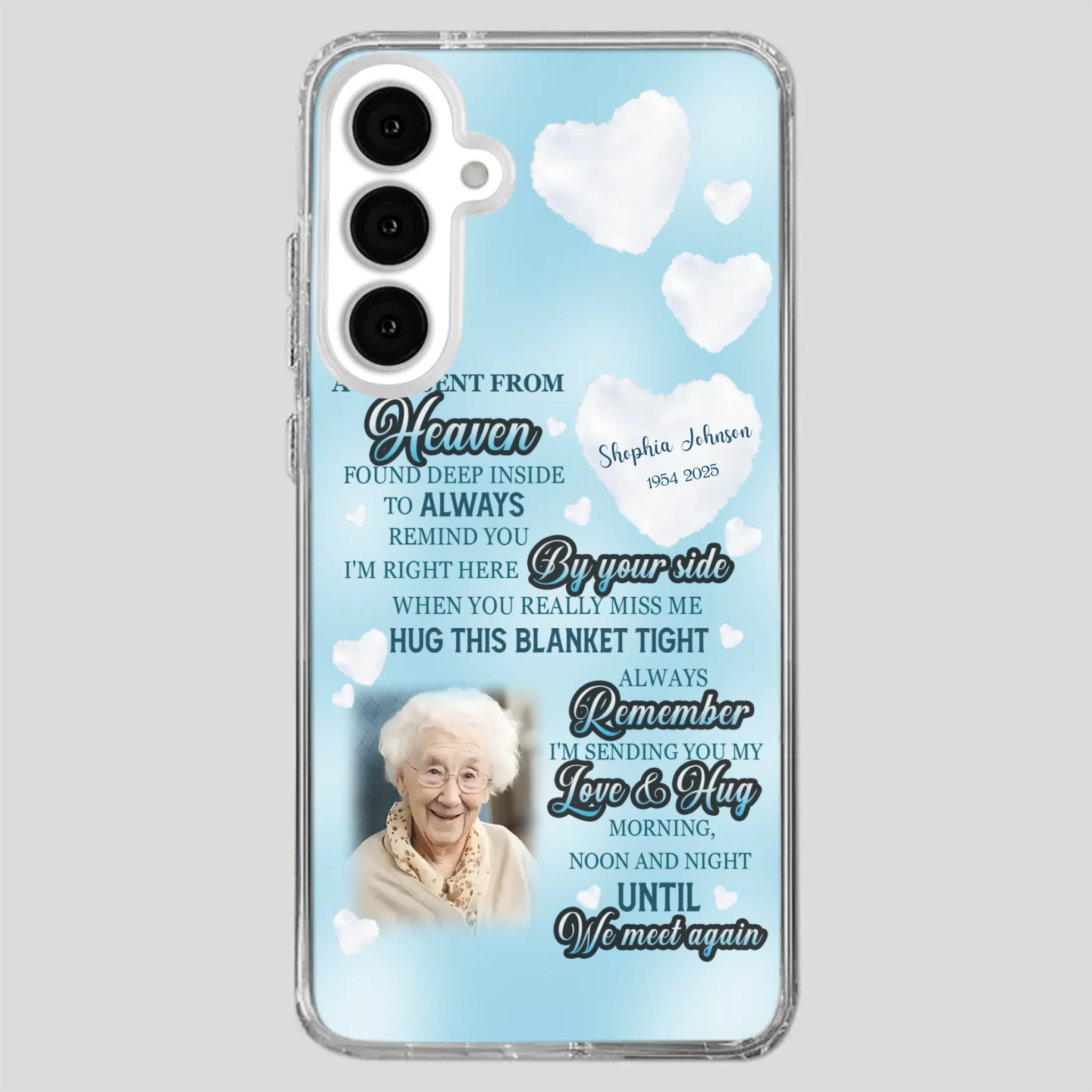 “A Hug Sent From Heaven” Grandma Memorial Case – Forever Loved, Never Forgotten - 89Prints