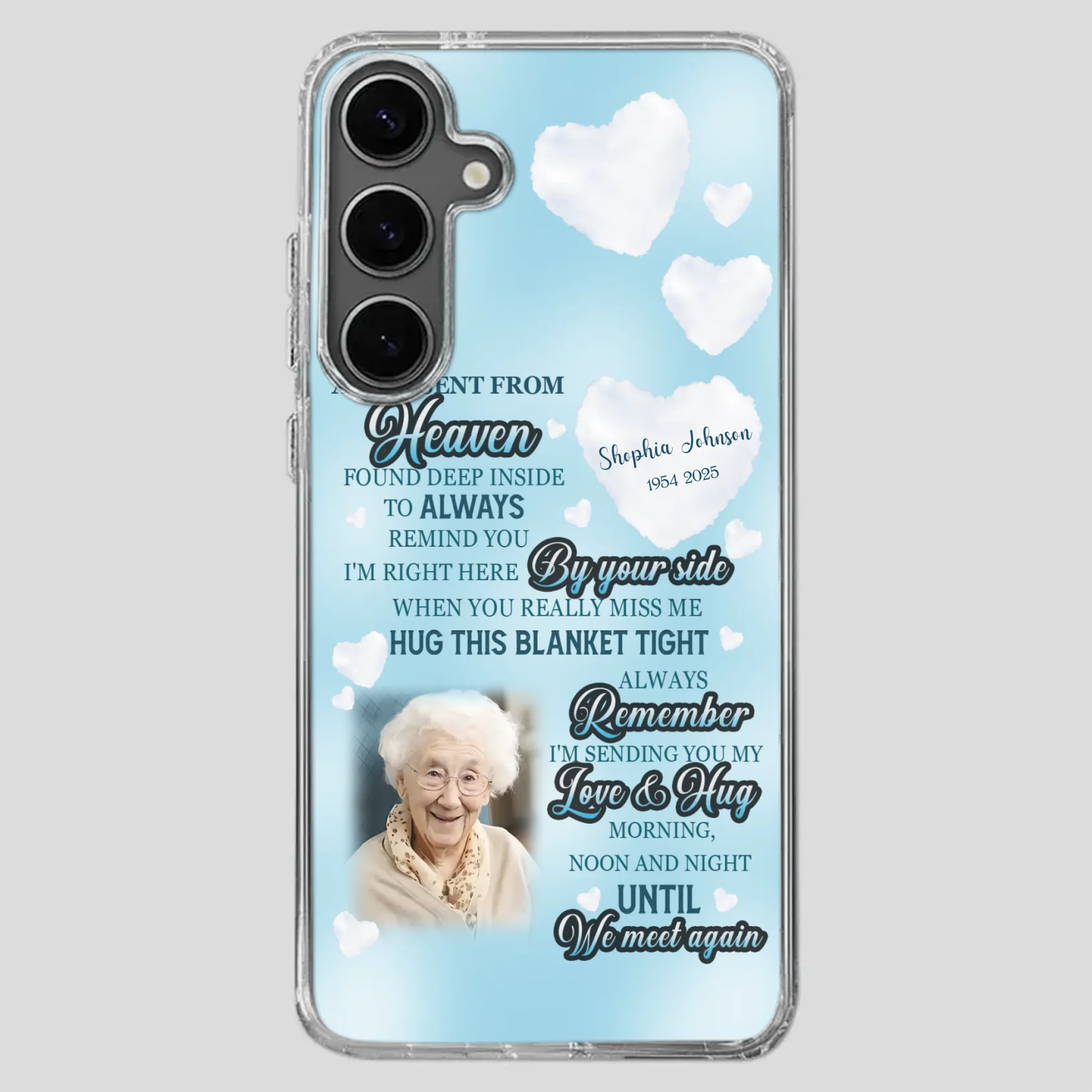 “A Hug Sent From Heaven” Grandma Memorial Case – Forever Loved, Never Forgotten - 89Prints