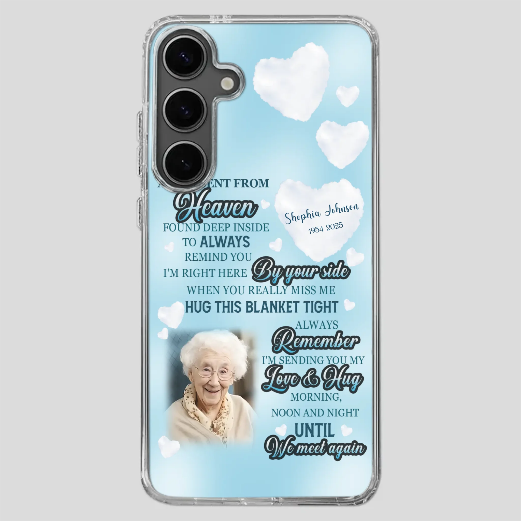 “A Hug Sent From Heaven” Grandma Memorial Case – Forever Loved, Never Forgotten - 89Prints