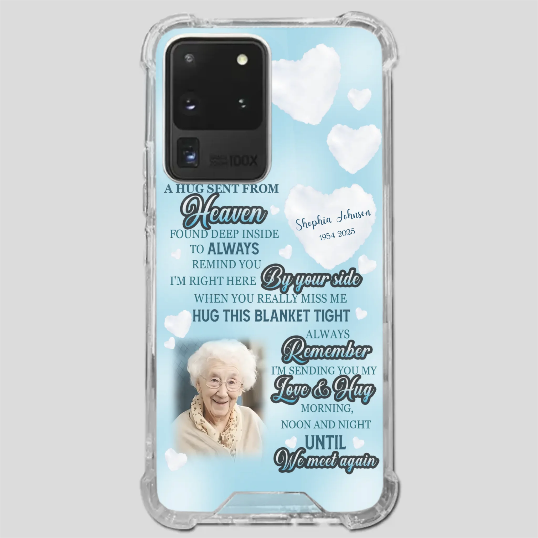 “A Hug Sent From Heaven” Grandma Memorial Case – Forever Loved, Never Forgotten - 89Prints