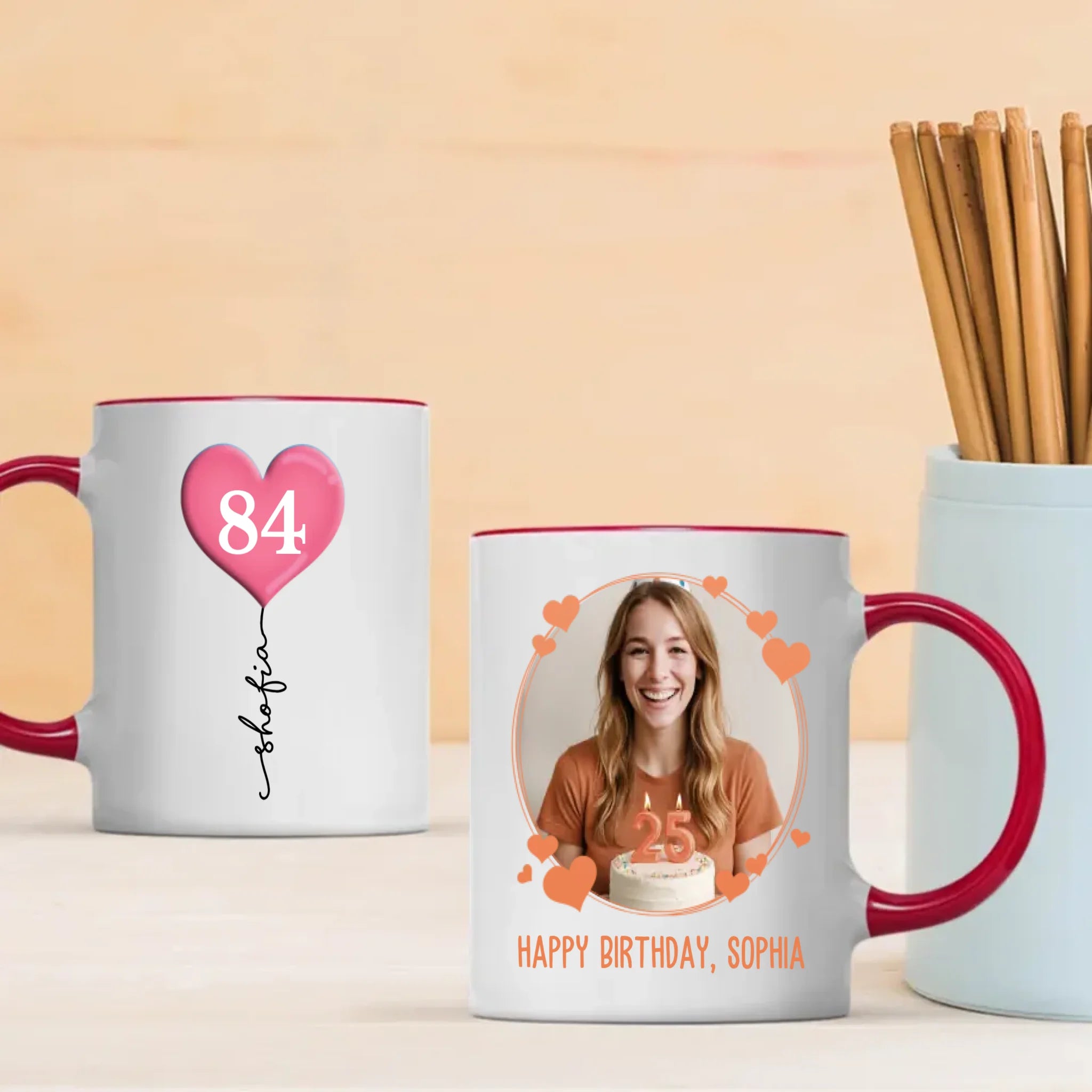 Minimalist Personalized Birthday Mug – Custom Photo, Name & Age Gift – 89Prints