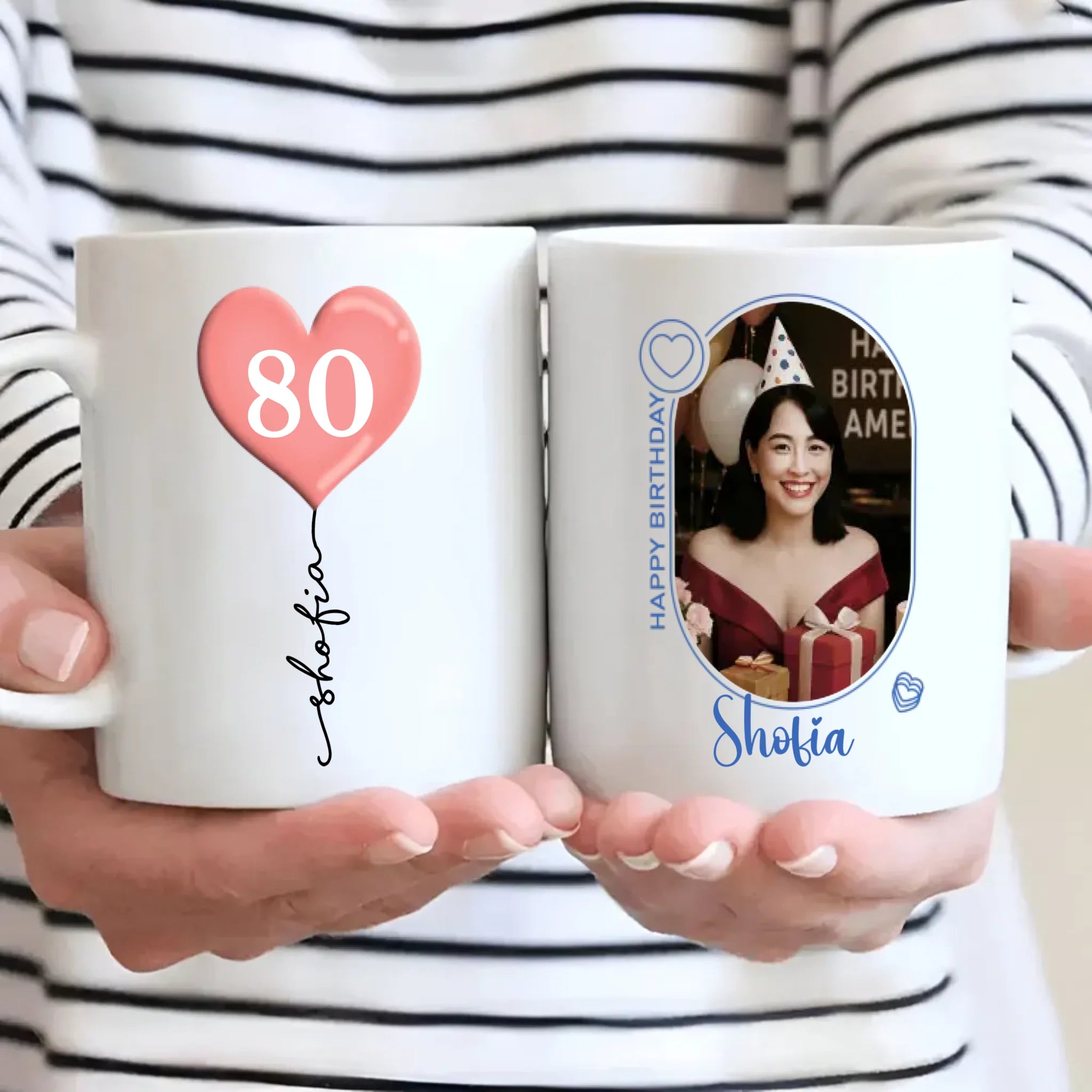 Custom 80th Birthday Mug – Personalized Photo Cup - 89Prints