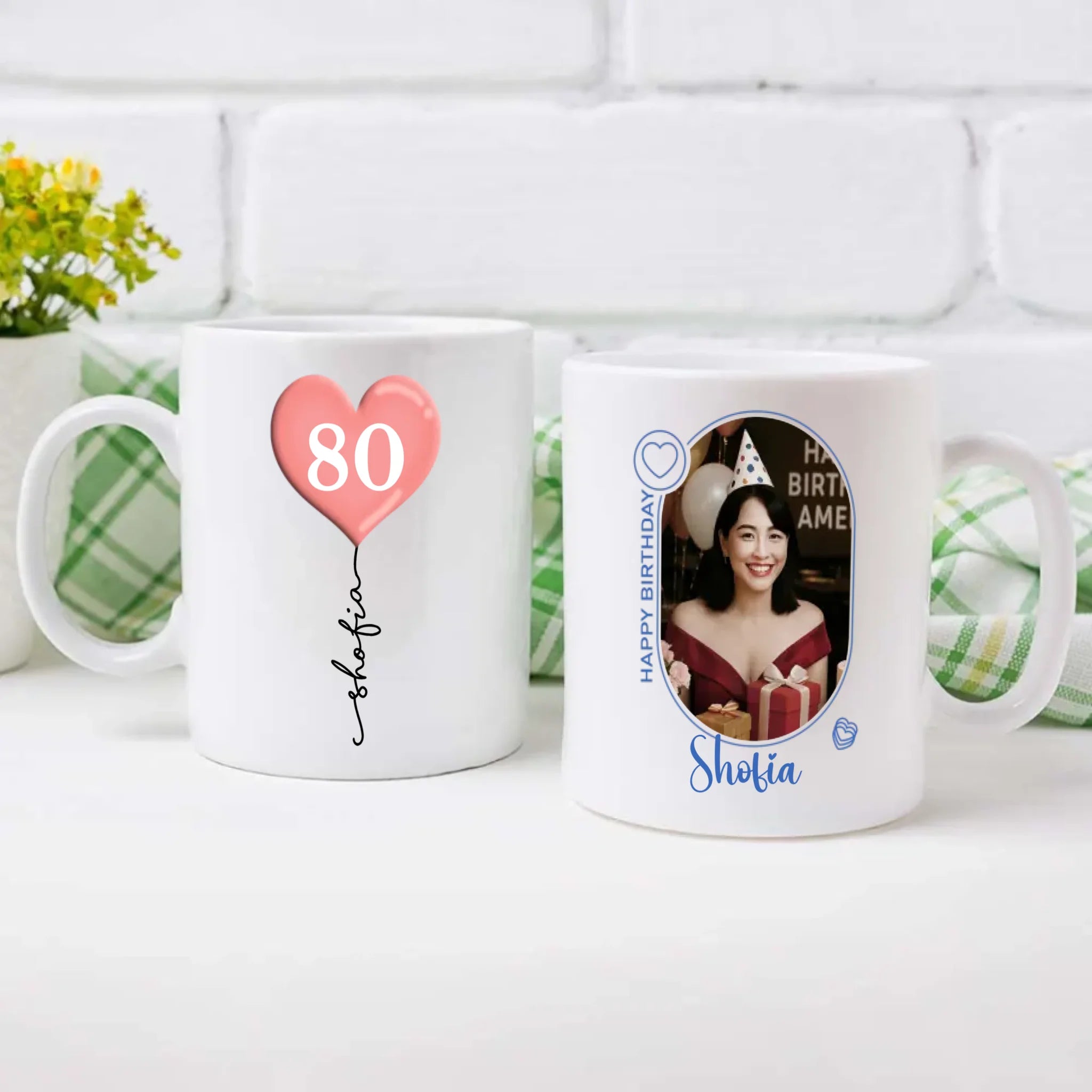 Custom 80th Birthday Mug – Personalized Photo Cup - 89Prints