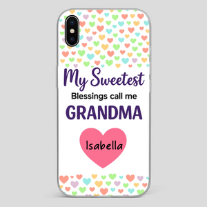 Personalized Heart Phone Case - My Sweetest Blessings Call Me Grandma - 89Prints