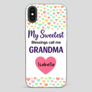 Personalized Heart Phone Case - My Sweetest Blessings Call Me Grandma - 89Prints