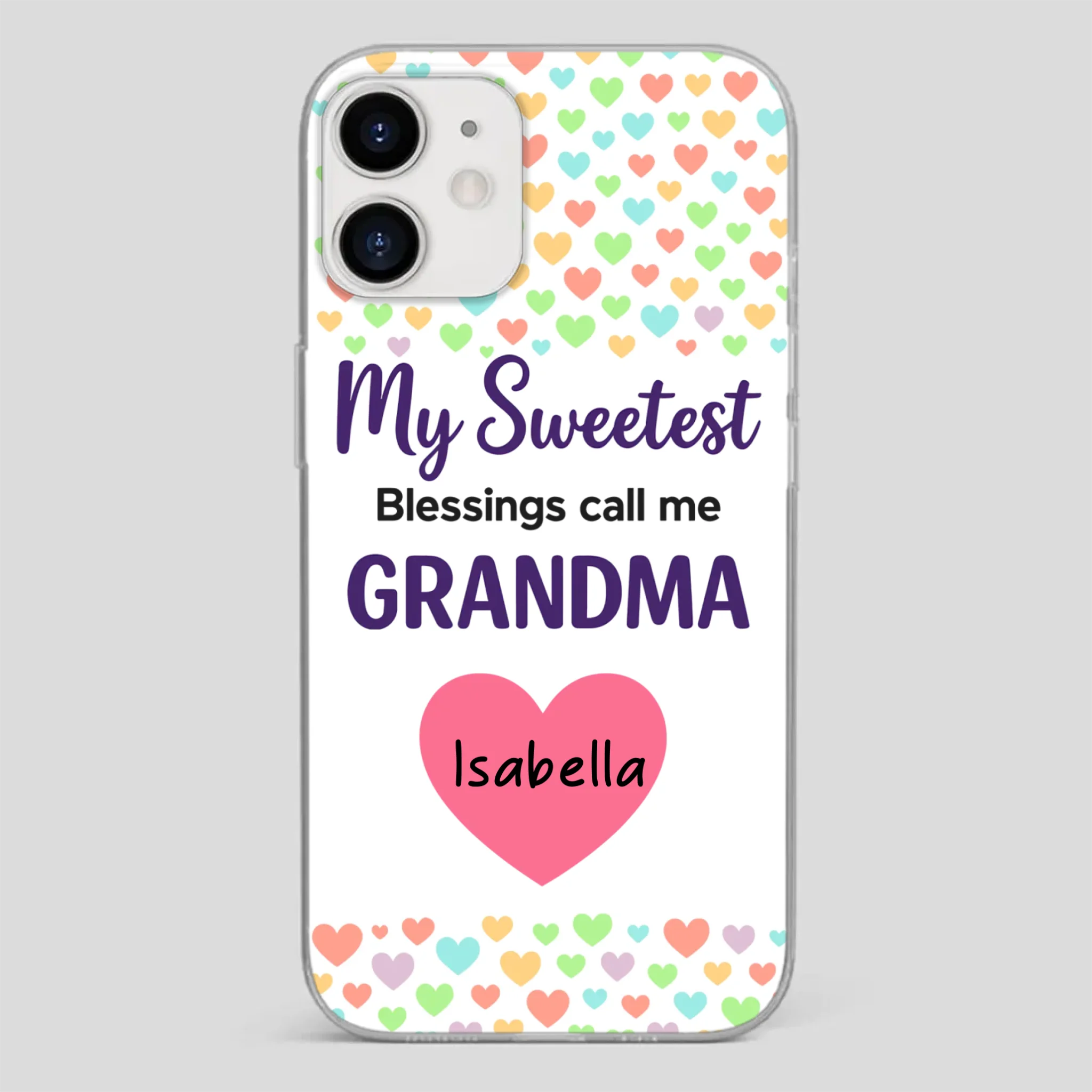 Personalized Heart Phone Case - My Sweetest Blessings Call Me Grandma - 89Prints