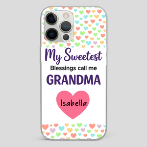 Personalized Heart Phone Case - My Sweetest Blessings Call Me Grandma - 89Prints