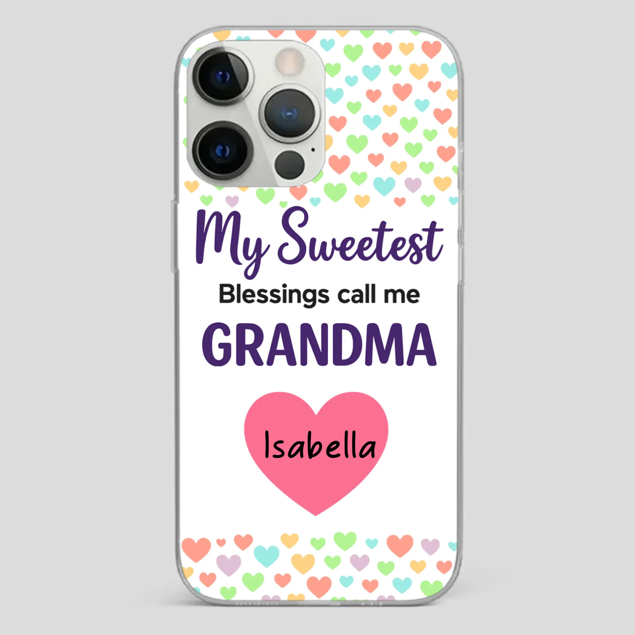 Personalized Heart Phone Case - My Sweetest Blessings Call Me Grandma - 89Prints