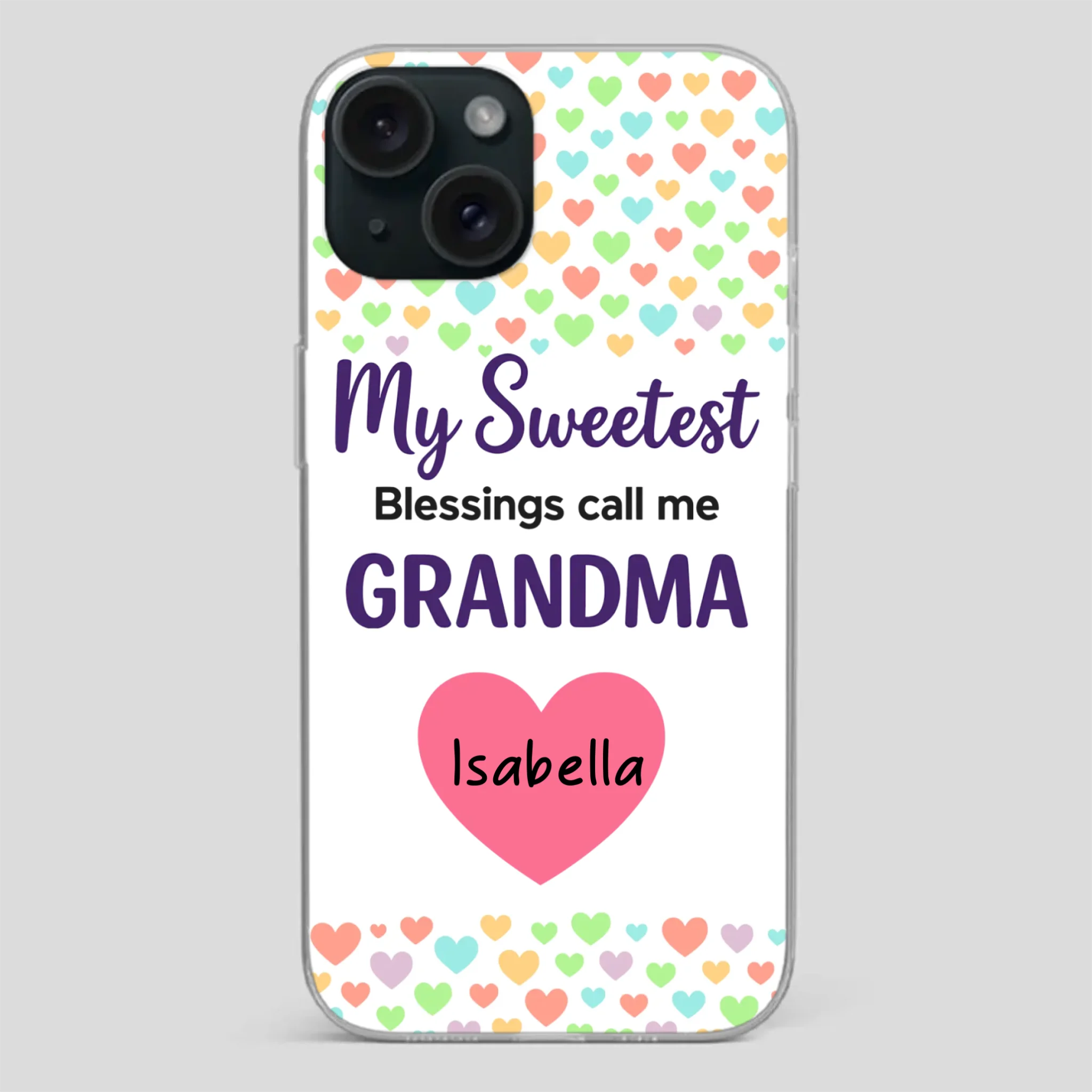 Personalized Heart Phone Case - My Sweetest Blessings Call Me Grandma - 89Prints