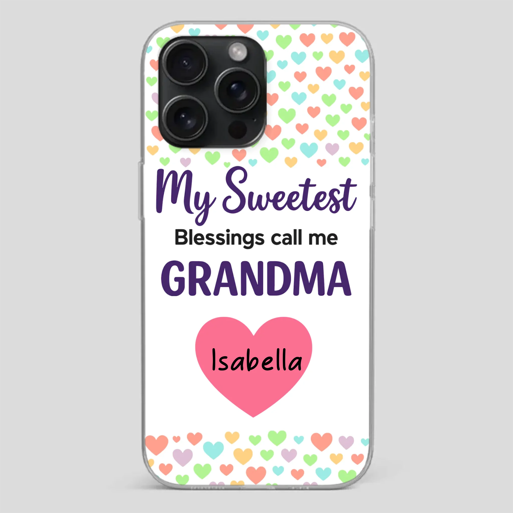 Personalized Heart Phone Case - My Sweetest Blessings Call Me Grandma - 89Prints