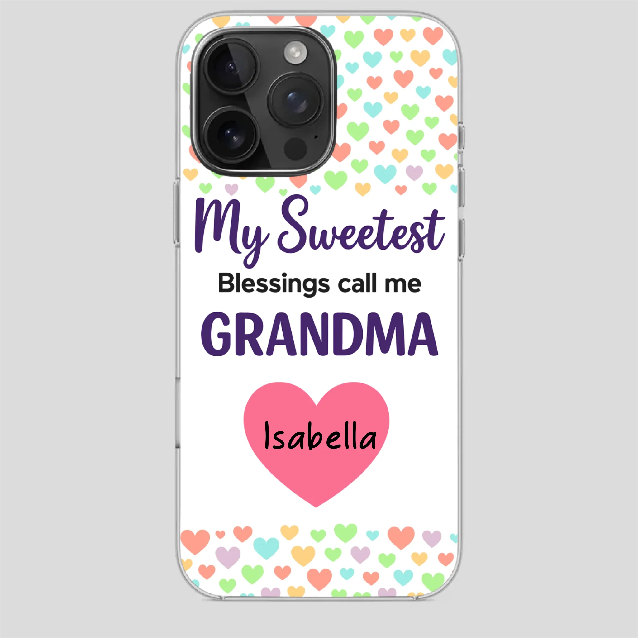 Personalized Heart Phone Case - My Sweetest Blessings Call Me Grandma - 89Prints