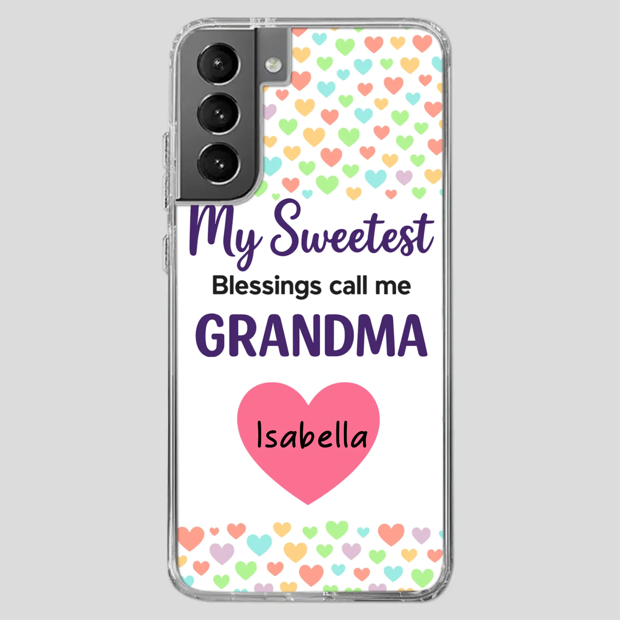 Personalized Heart Phone Case - My Sweetest Blessings Call Me Grandma - 89Prints