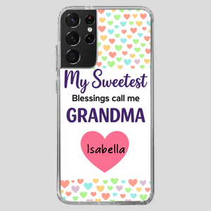 Personalized Heart Phone Case - My Sweetest Blessings Call Me Grandma - 89Prints