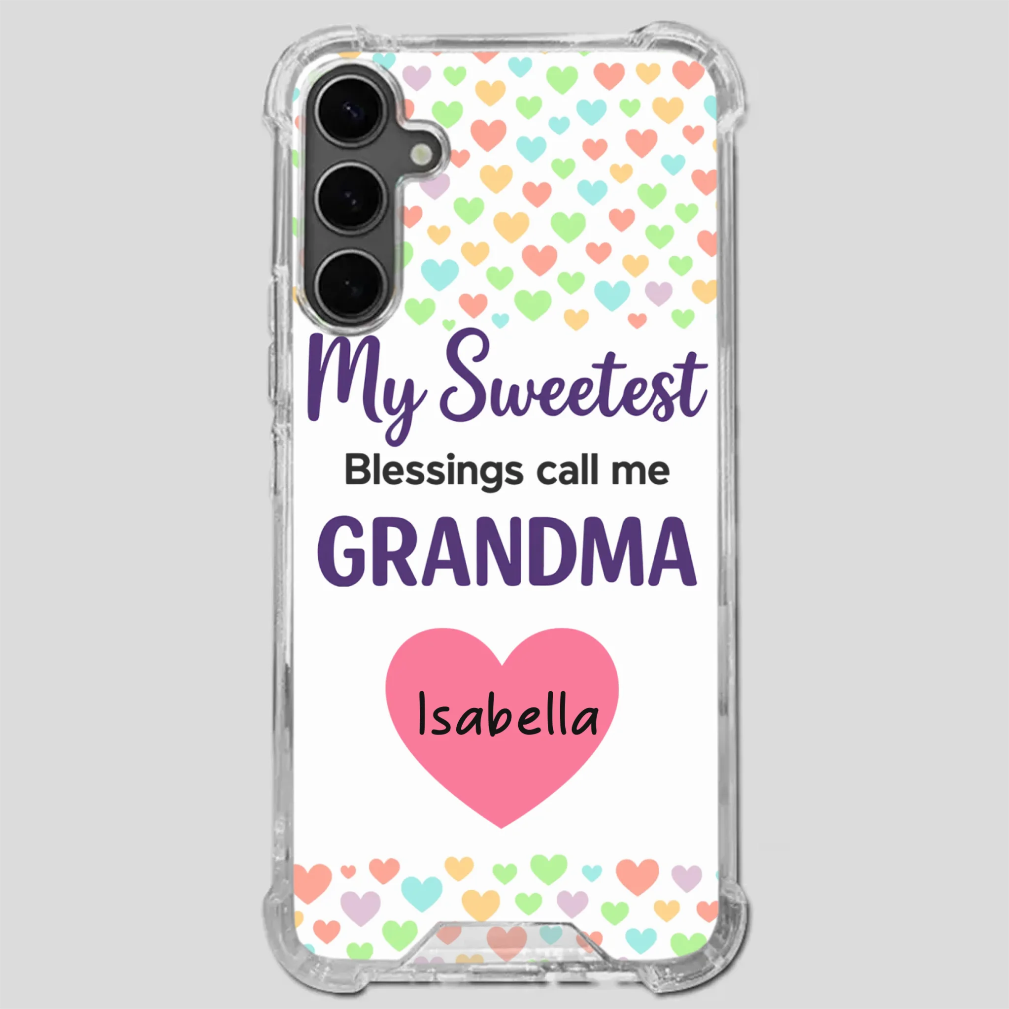 Personalized Heart Phone Case - My Sweetest Blessings Call Me Grandma - 89Prints