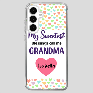 Personalized Heart Phone Case - My Sweetest Blessings Call Me Grandma - 89Prints