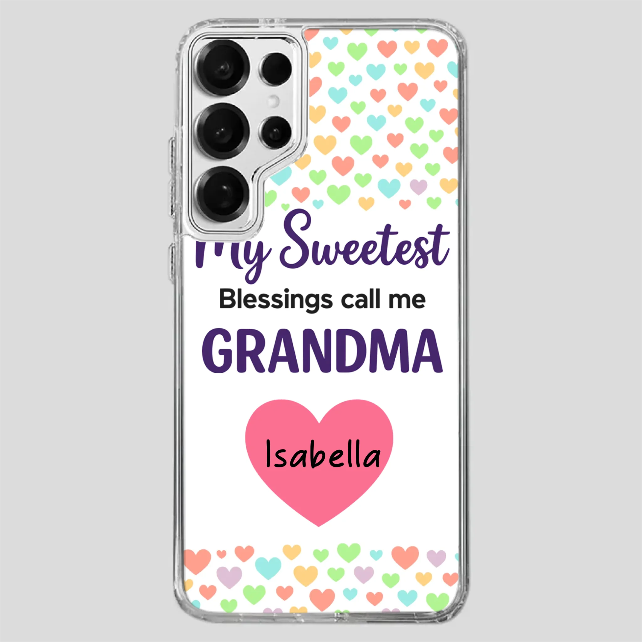 Personalized Heart Phone Case - My Sweetest Blessings Call Me Grandma - 89Prints