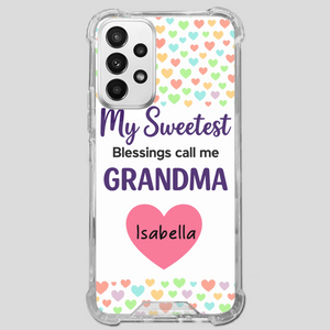 Personalized Heart Phone Case - My Sweetest Blessings Call Me Grandma - 89Prints