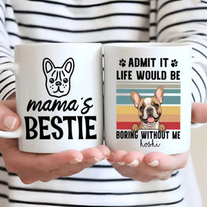 Playful & Loving Custom Dog Mom Mug – Mama’s Bestie – 89Prints