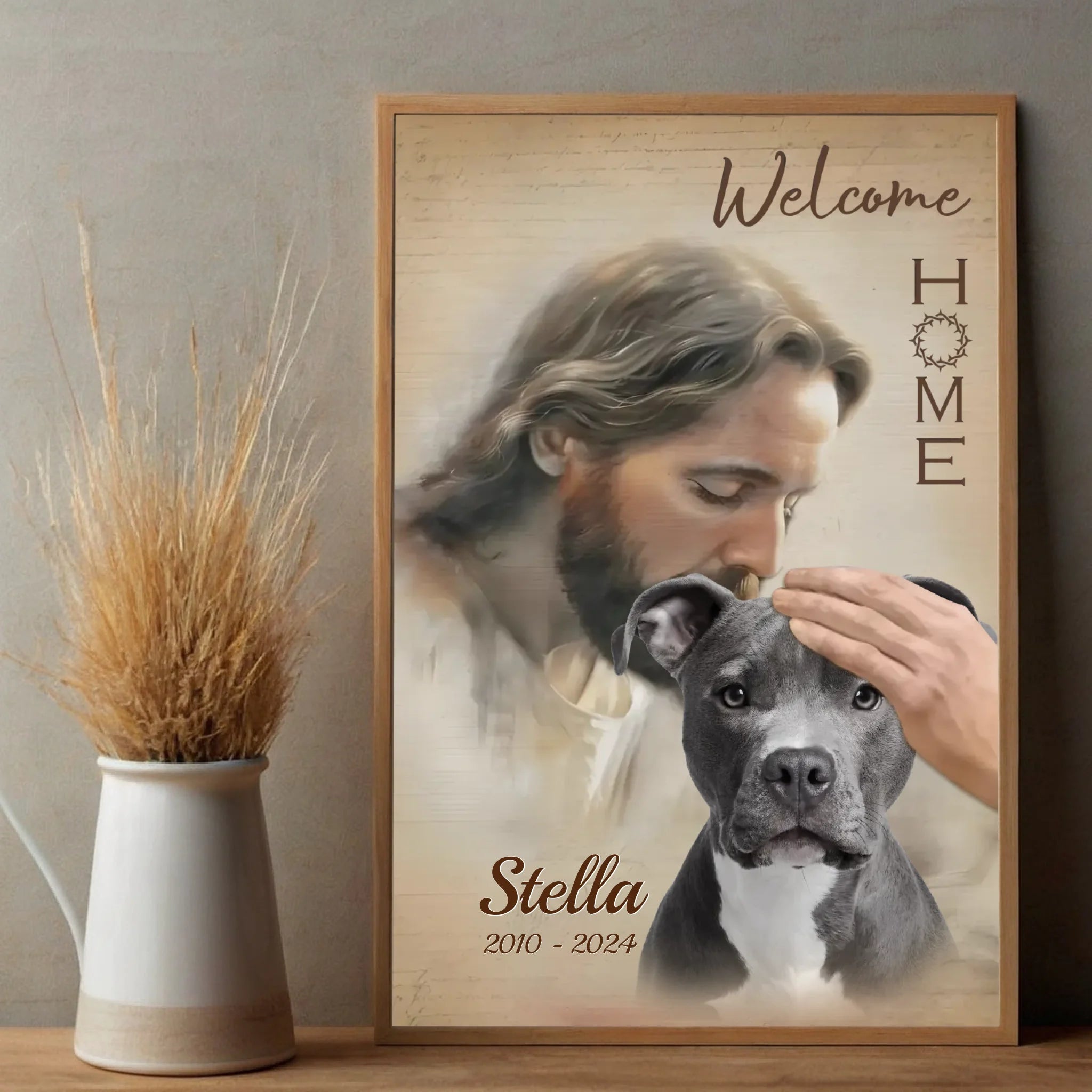 Customizable Pet Memorial Poster A Heartfelt “Welcome Home” Tribute to a Loving Friend - 89Prints