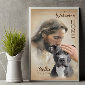 Customizable Pet Memorial Poster A Heartfelt “Welcome Home” Tribute to a Loving Friend - 89Prints
