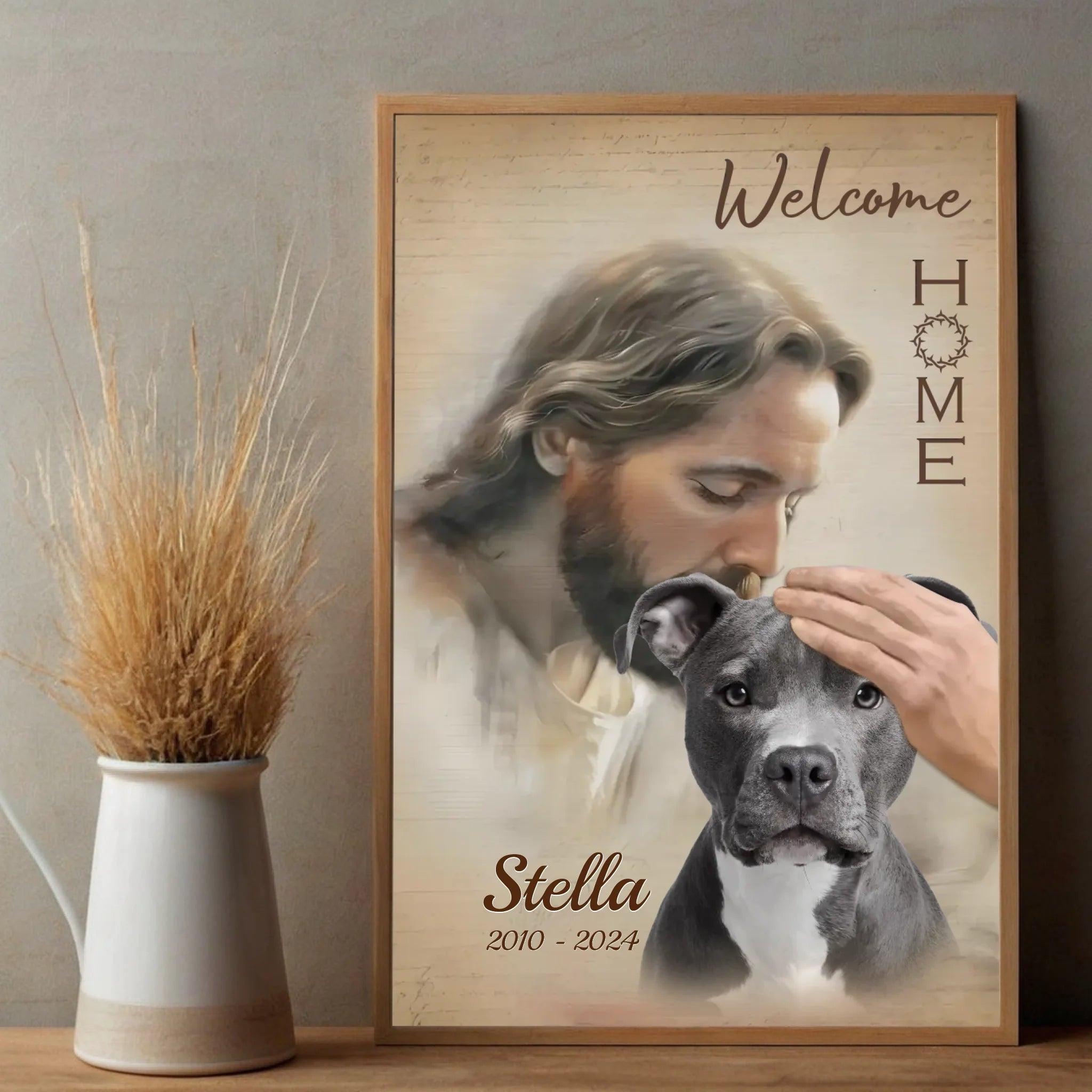 Customizable Pet Memorial Poster A Heartfelt “Welcome Home” Tribute to a Loving Friend - 89Prints